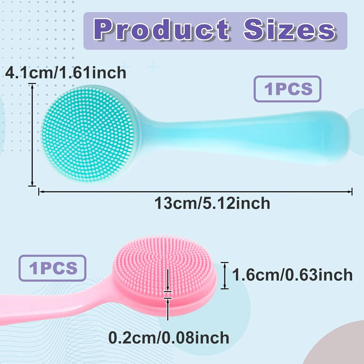 بسته 2 عددی برس پاک کننده دستی صورت سیلیکونی، اسکرابر ضد آب تمیز کننده صورت، برس لایه بردار سازگار با پوست برای جوش های سرسیاه، جوش های سرسفید، آرایش و پاک کردن بقایا (آبی، صورتی)