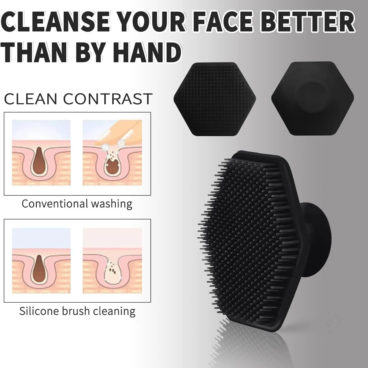 بسته 2 عددی اسکرابر سیلیکونی صورت برای آقایان و بانوان، برس های پاک کننده صورت