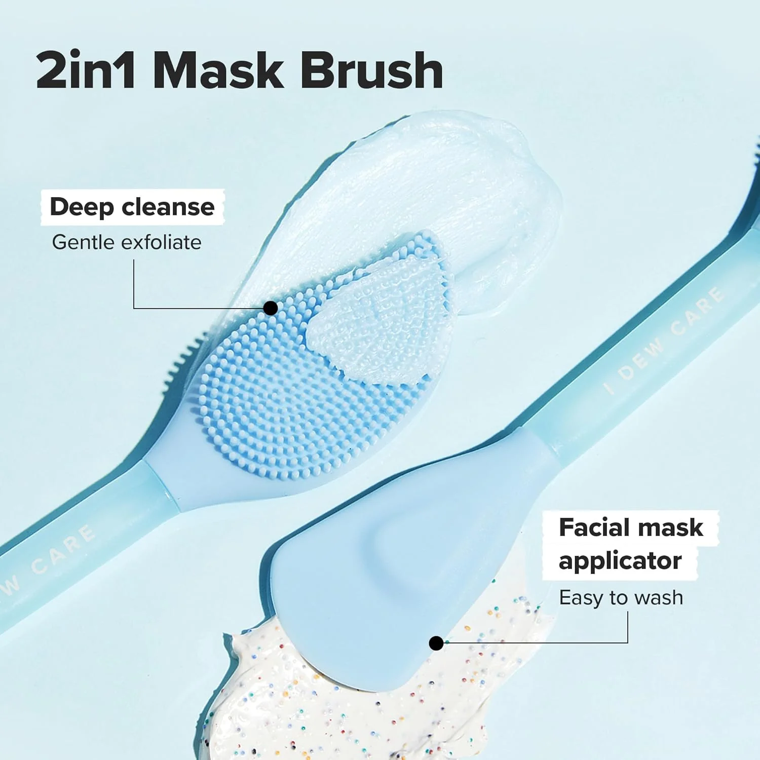 اپلیکاتور چند منظوره مراقبت از پوست آی دو کر - براش ماسک سیلیکونی سفت کننده و پاک کننده 2 در 1 | ابزار صورت بهداشتی، نرم و ابریشمی، شستشوی آسان، پایدار، پوست شیشه ای، کاردک ژله ای