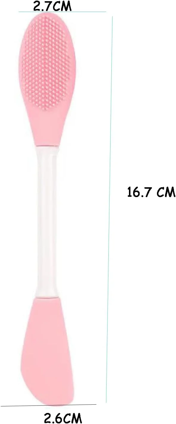 براش های سیلیکونی، براش ماسک صورت دو طرفه سیلیکونی، براش پاک کننده صورت، ابزار اپلیکاتور مراقبت از پوست نرم و با کیفیت برای کرم، لوسیون بدن، مرطوب کننده (آبی + صورتی)