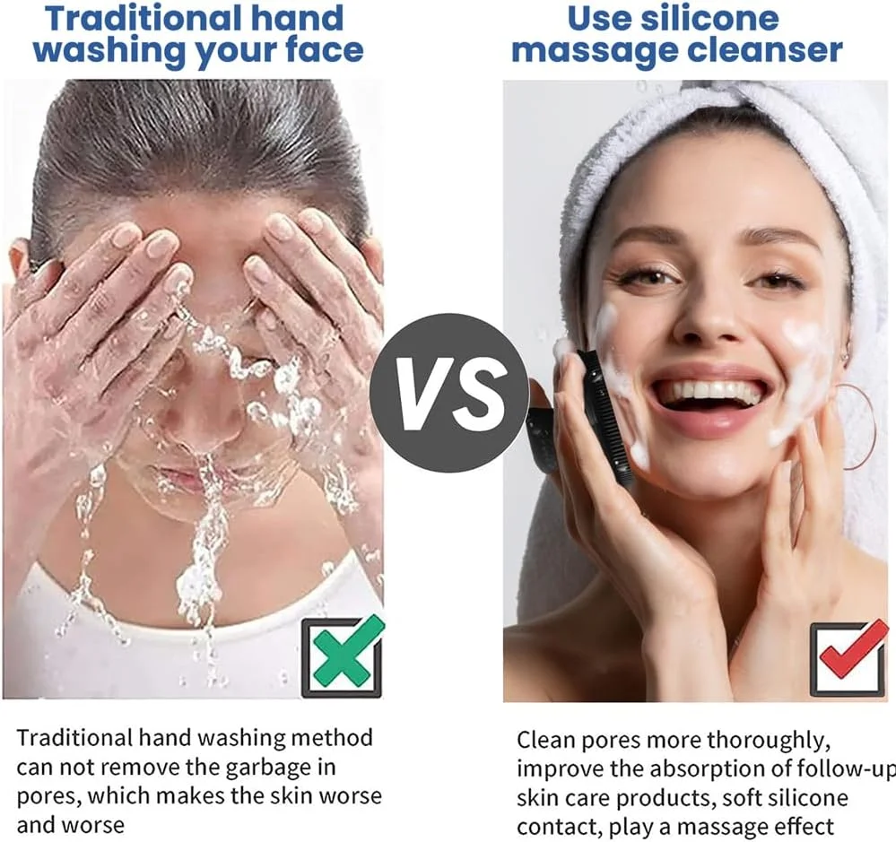 فیس براش سیلیکونی مردانه YARDHOBI، لایه بردار ملایم و ماساژور صورت، برس انعطاف پذیر صورت برای آقایان، برس شستشوی دستی ضد آب برای پاکسازی و لایه برداری پوست صورت (مشکی) فیس براش سیلیکونی مردانه YARDHOBI، لایه بردار ملایم و ماساژور صورت، برس انعطاف پذیر صورت برای آقایان، برس شستشوی دستی ضد آب برای پاکسازی و لایه برداری پوست صورت (مشکی)