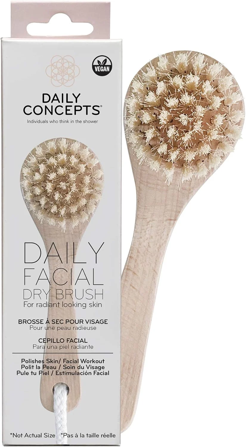 برس خشک صورت دیلی کانسپتس آمریکا، لایه برداری و پاکسازی، طبیعی، بهبود گردش خون، درمان سلولیت، موهای نرم.