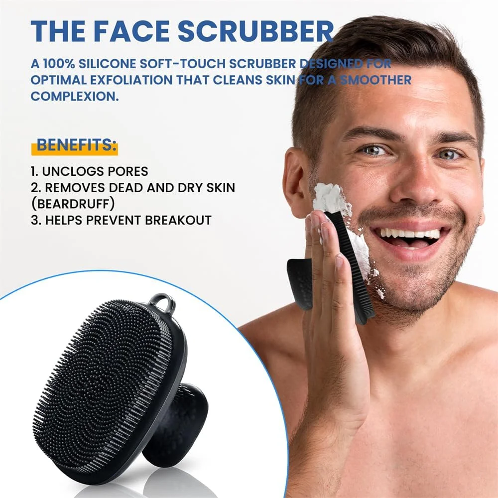 فیس براش سیلیکونی مردانه YARDHOBI، لایه بردار ملایم و ماساژور صورت، برس انعطاف پذیر صورت برای آقایان، برس شستشوی دستی ضد آب برای پاکسازی و لایه برداری پوست صورت (مشکی) فیس براش سیلیکونی مردانه YARDHOBI، لایه بردار ملایم و ماساژور صورت، برس انعطاف پذیر صورت برای آقایان، برس شستشوی دستی ضد آب برای پاکسازی و لایه برداری پوست صورت (مشکی)