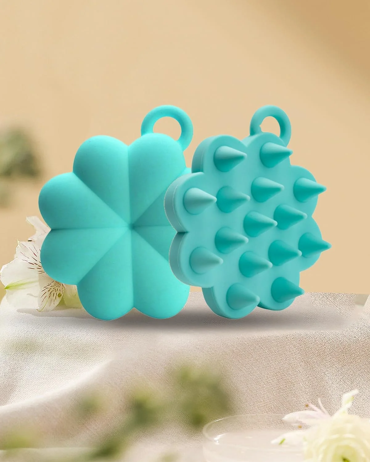 برس پاک کننده پوست سیلیکونی طرح گل - لایه برداری ملایم برای بافت صاف پوست - ابزار پاکسازی صورت شیک و کاربردی