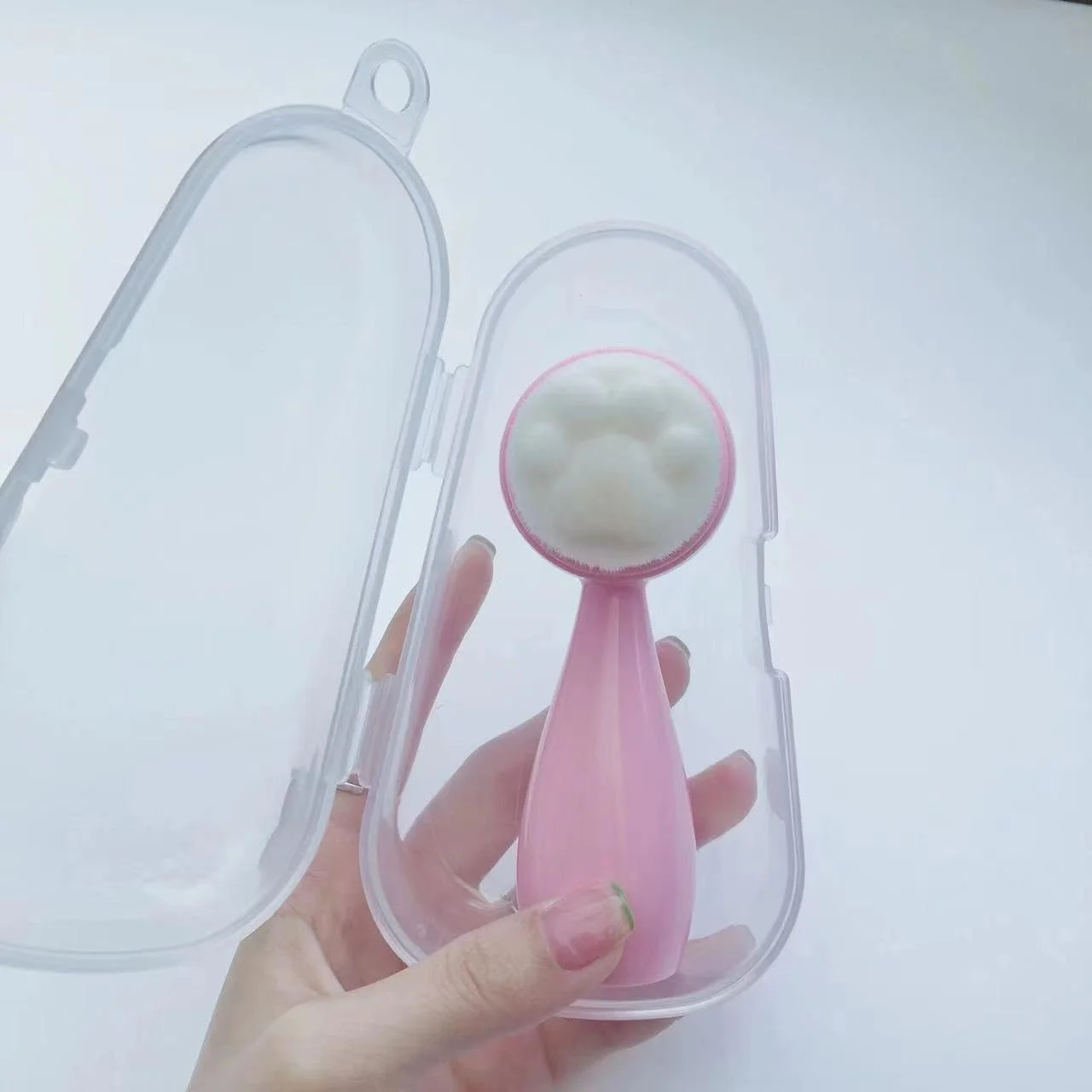 برس پاک کننده دستی صورت، برس صورت 2 در 1 مراقبت از پوست، برس شستشوی دستی صورت برای لایه برداری عمیق منافذ و ماساژ آرایش (صورتی)