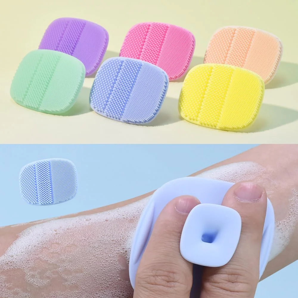 بسته 4 عددی برس شستشوی صورت سیلیکونی نرم، لایه بردار و پاک کننده عمیق پوست (مربعی)