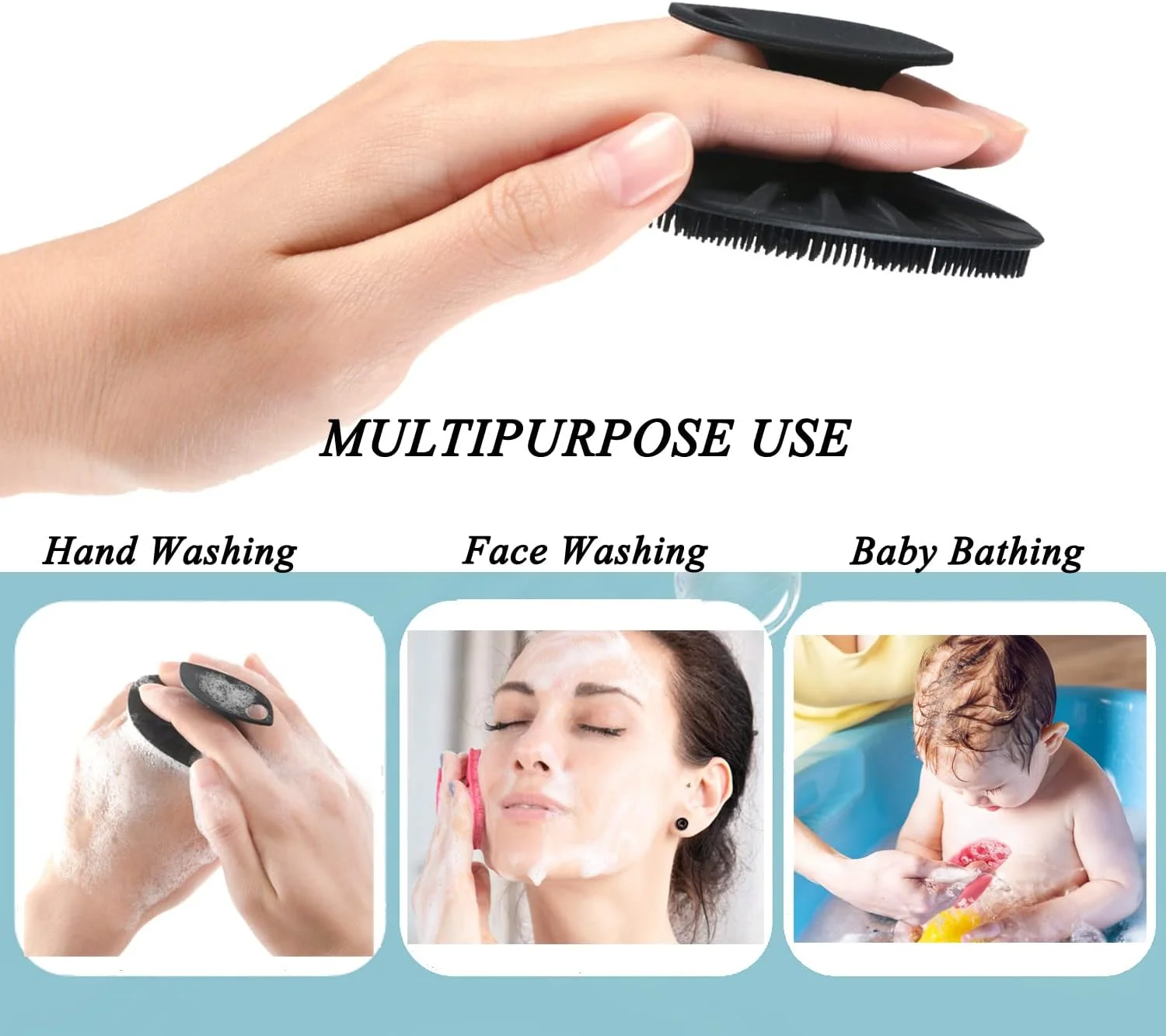 برس پاک کننده صورت سیلیکونی، برس شستشوی صورت، پد لایه بردار ملایم و ماساژور، برای پاکسازی و لایه برداری پوست آقایان و بانوان (سفید + خاکستری)