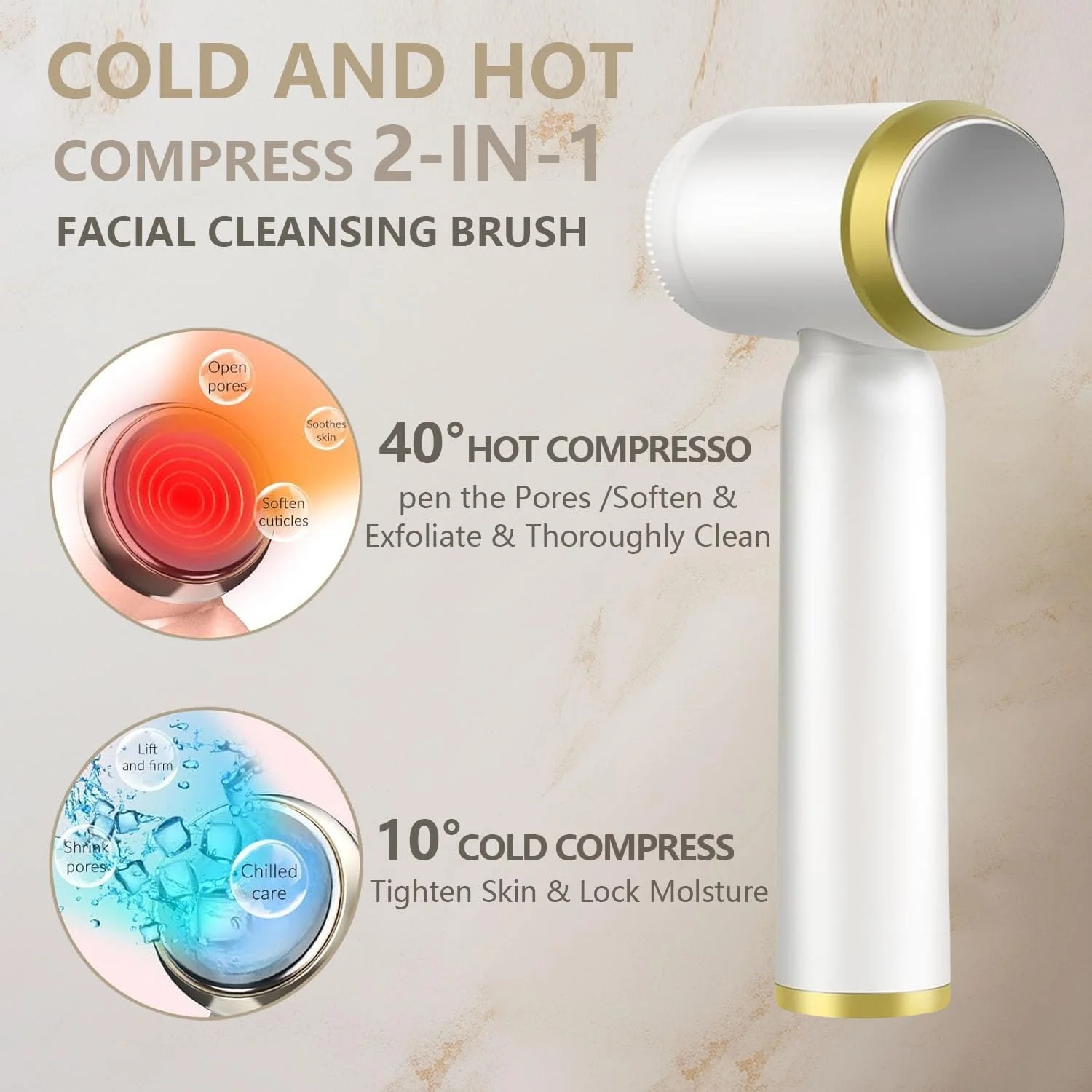 برس پاک کننده صورت Angju، ماساژور حرارتی و سرد مراقبت از پوست، برس شستشوی صورت چرخشی 8 در 1، اسکرابر صورت ضد آب قابل شارژ با 6 سر برس، 3 سرعت برای پاکسازی عمیق، لایه بردار