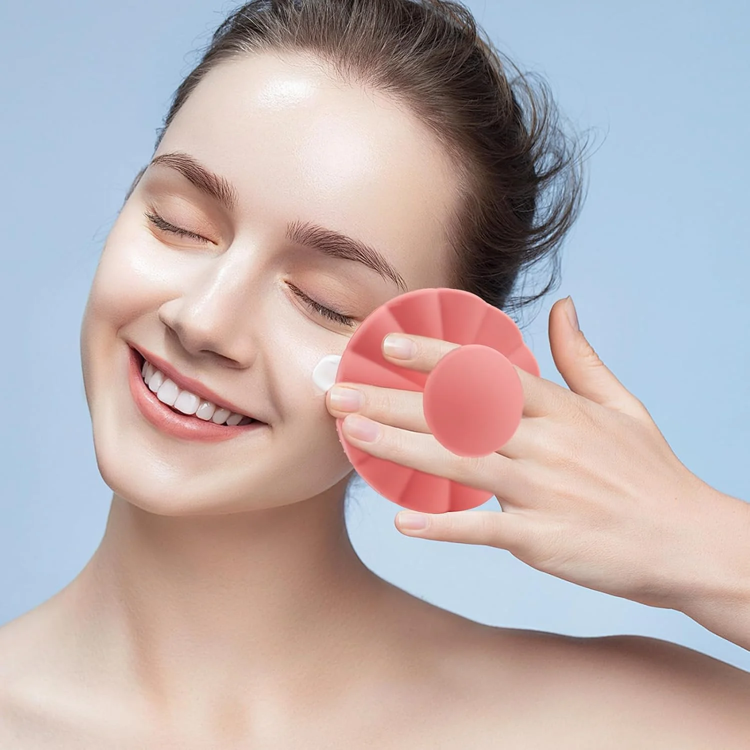 برس پاک کننده دستی صورت با پد سیلیکونی نرم برس پاک کننده دستی صورت با پد سیلیکونی نرم