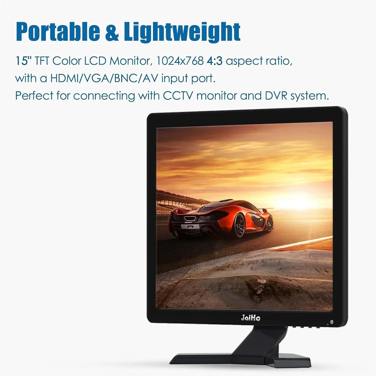 مانیتور ال سی دی 15 اینچی JaiHo، رزولوشن 1024x768، ورودی های HDMI VGA USB AV BNC، دارای بلندگوهای دوگانه داخلی - تصویر 3 مانیتور ال سی دی 15 اینچی JaiHo، رزولوشن 1024x768، ورودی های HDMI VGA USB AV BNC، دارای بلندگوهای دوگانه داخلی - تصویر 3