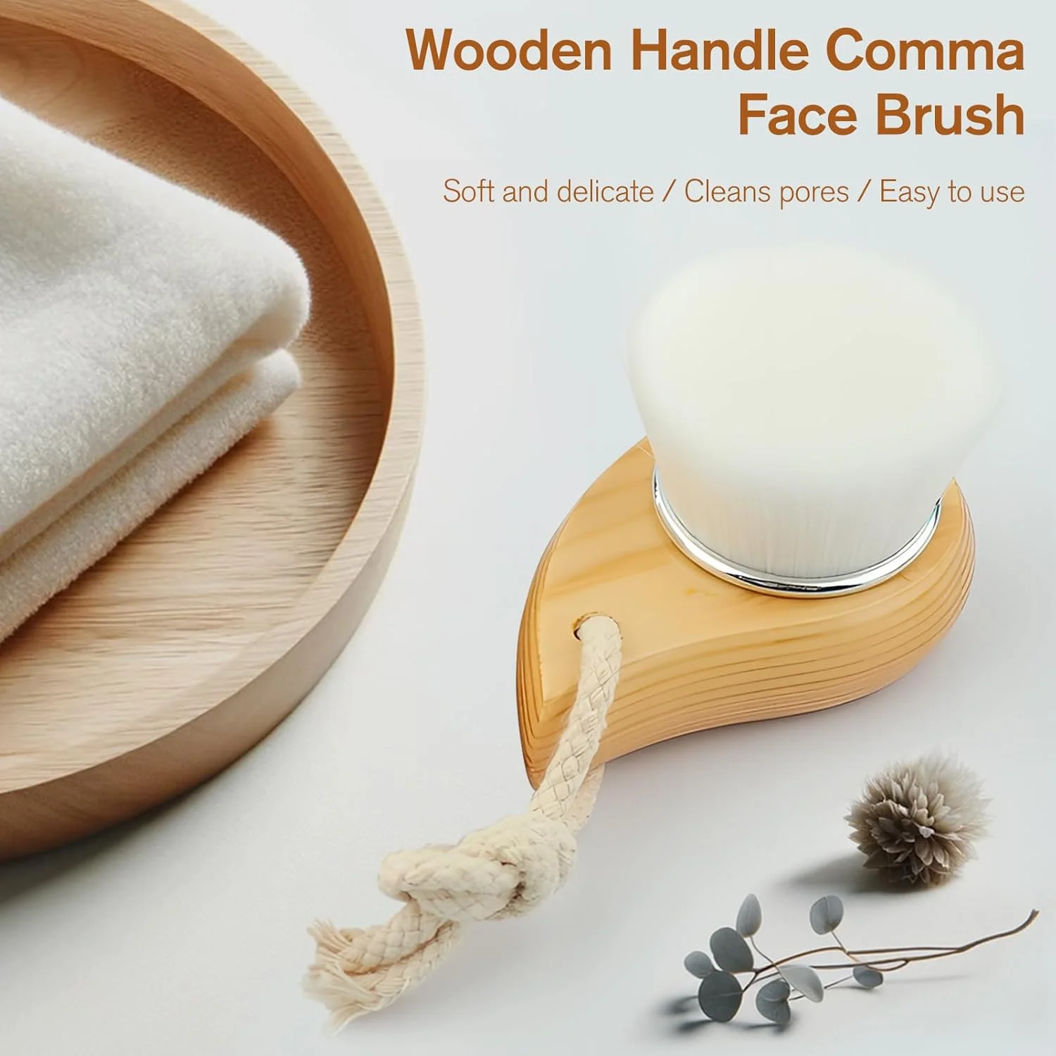 برس پاک کننده صورت با موهای نرم برای پاکسازی عمیق منافذ، برس زیبایی صورت مناسب سفر با دسته ارگونومیک