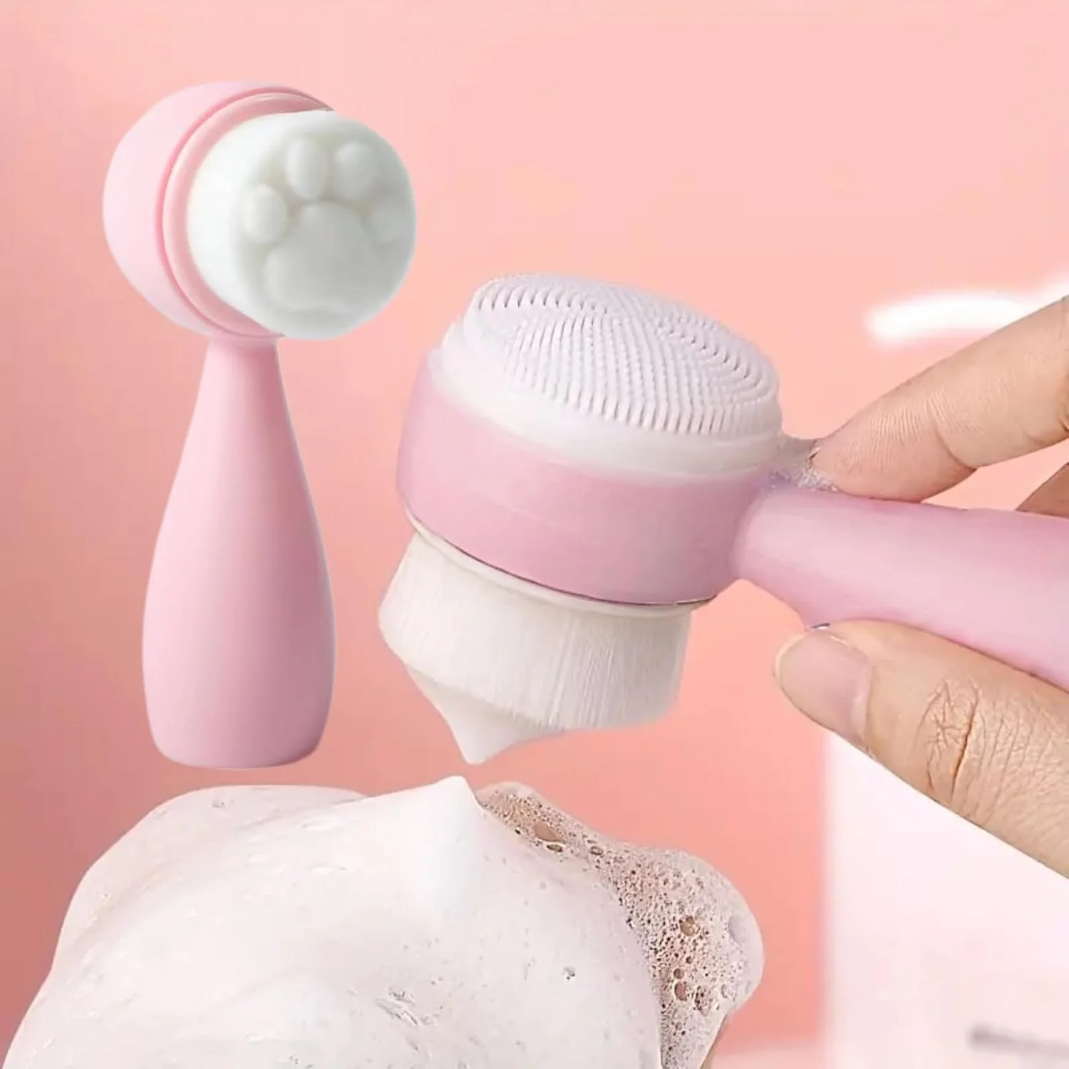 فیس اسکرابر 2 در 1 سیلیکونی همراه با جعبه نگهداری، برس نرم پاک کننده صورت برای پاکسازی عمیق پوست