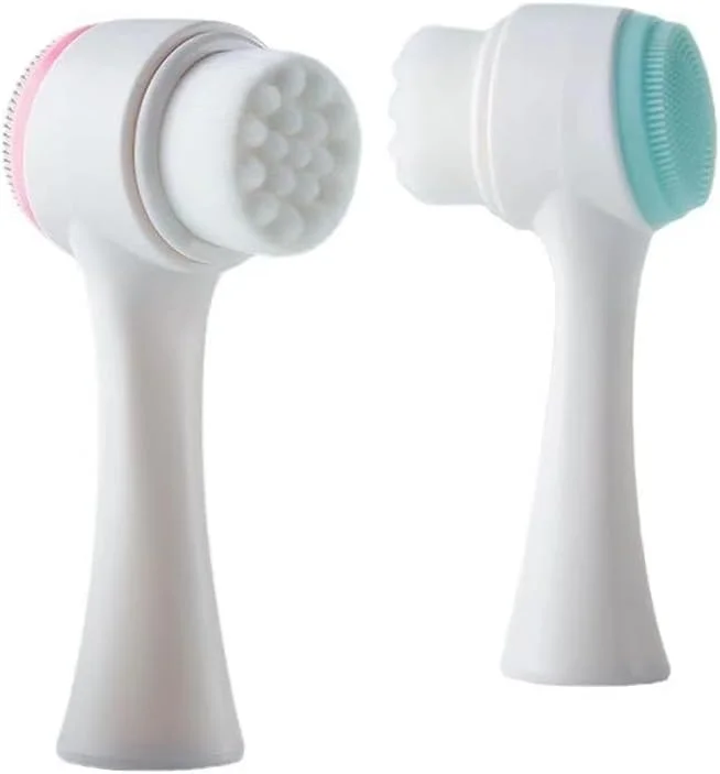 برس پاک کننده صورت YelaJoy، 2 عدد، برس های نرم و سیلیکونی برای پاکسازی عمیق منافذ، لایه برداری، رفع جوش های سرسیاه و ماساژ (آبی، صورتی)