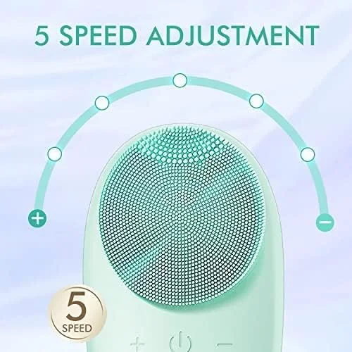 برس پاک کننده صورت ضد آب MAKINGTEC Sonic، برس پاکسازی، پاک کننده ملایم صورت سیلیکونی، قابل شارژ USB برای پاکسازی عمیق، لایه برداری ملایم و ماساژ، برای انواع پوست (سبز)