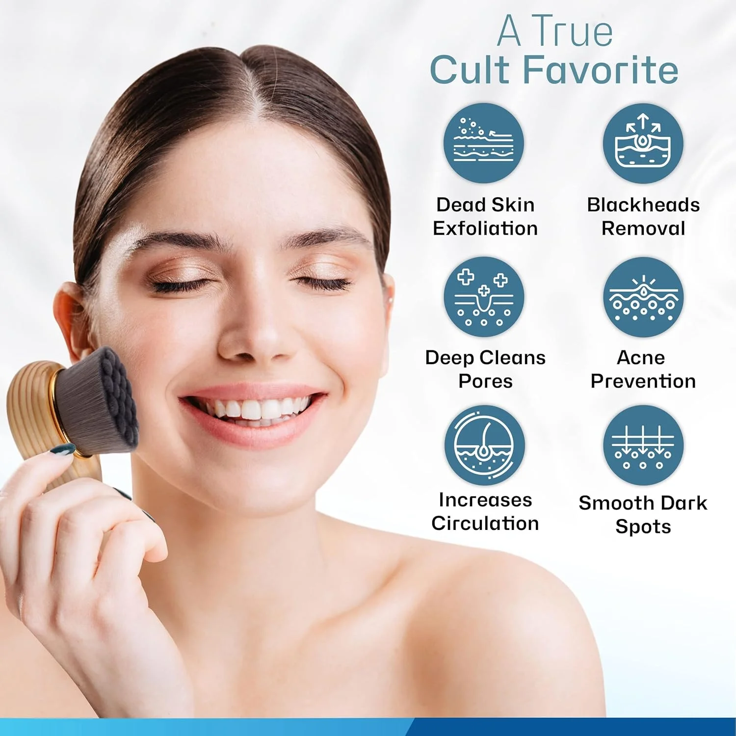 برس پاک کننده صورت بامبو (ست 2 عددی)، برس پاک کننده عمیق و لایه بردار صورت، برس فوق العاده نرم فیبر صورت، برس اسکراب دستی صورت، رنگ سفید و خاکستری