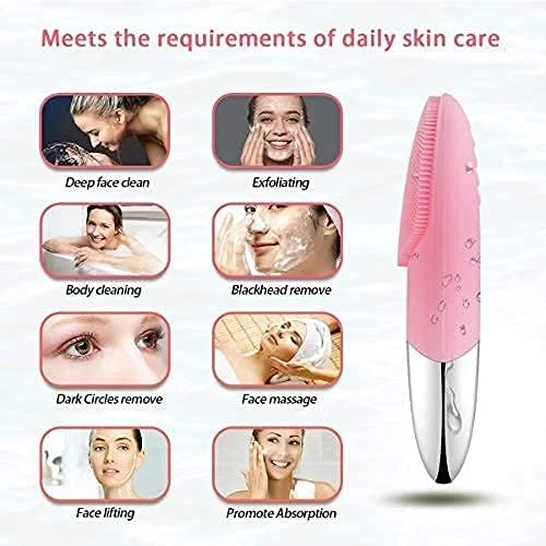 برس پاک کننده صورت، اسکرابر برقی سیلیکونی 3 در 1، ماساژور صورت سونیک، ضد آب IPX7، برس اسکراب صورت برای پاکسازی عمیق، از بین برنده جوش های سرسیاه، لایه بردار