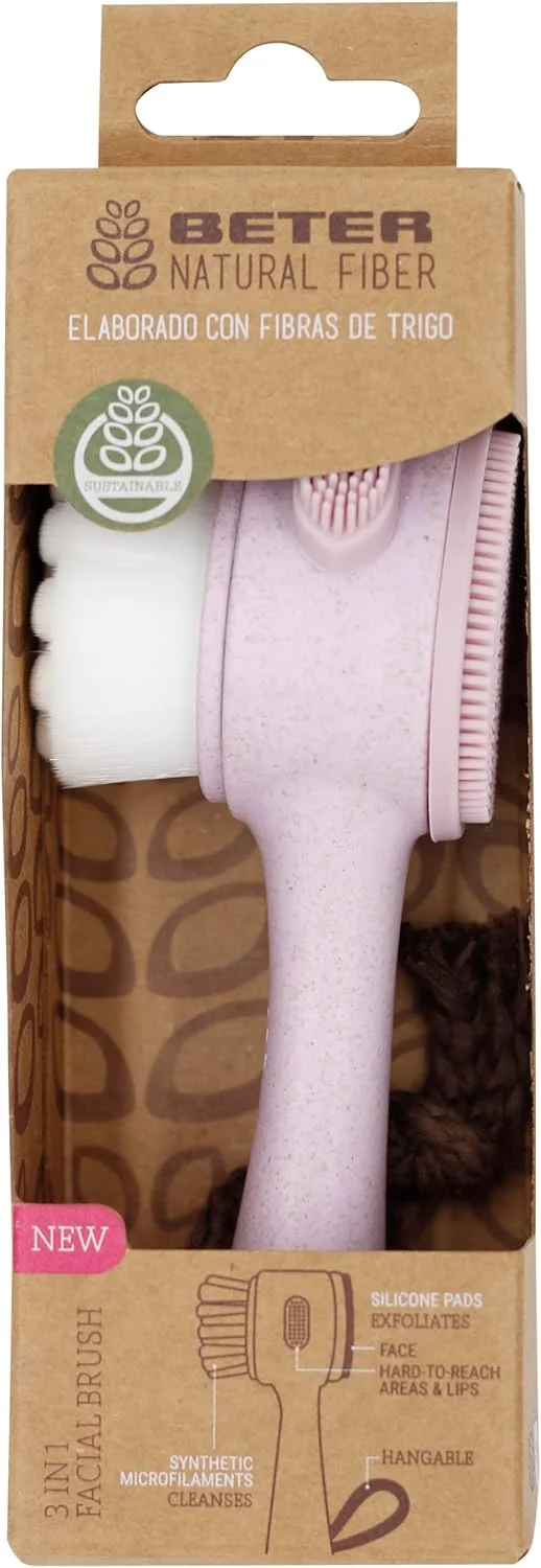 برس ماساژ صورت دو منظوره الیاف طبیعی Beter برای لایه برداری و پاکسازی