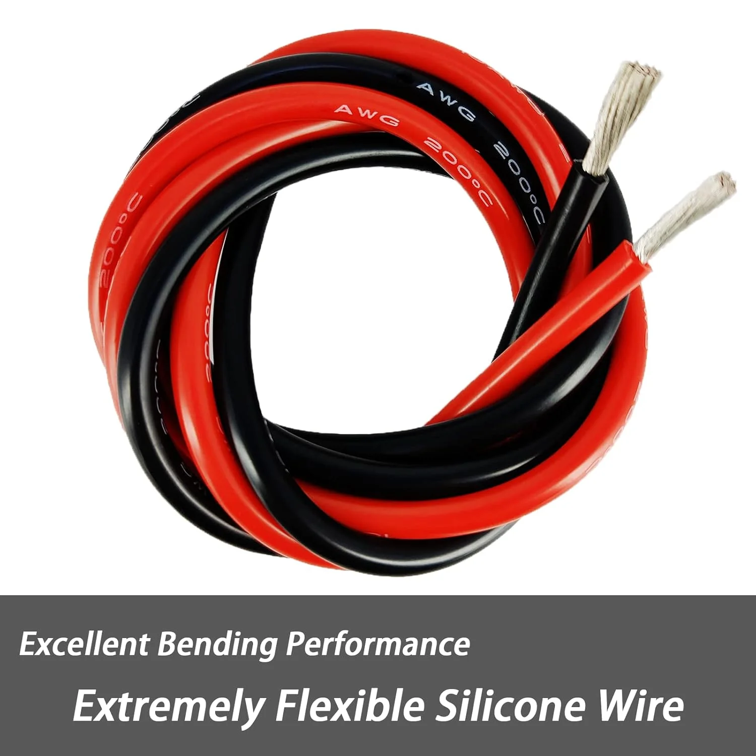 سیم گیج 8 شانشین، سیم سیلیکونی 8 AWG مس 100% (9 متر قرمز) فوق العاده انعطاف پذیر دمای بالا 200 درجه سانتیگراد کابل باتری خودرو 8AWG 1650 رشته 0.08 میلی متر (8.29 میلی متر مربع) رتبه 65 آمپر 600 ولت