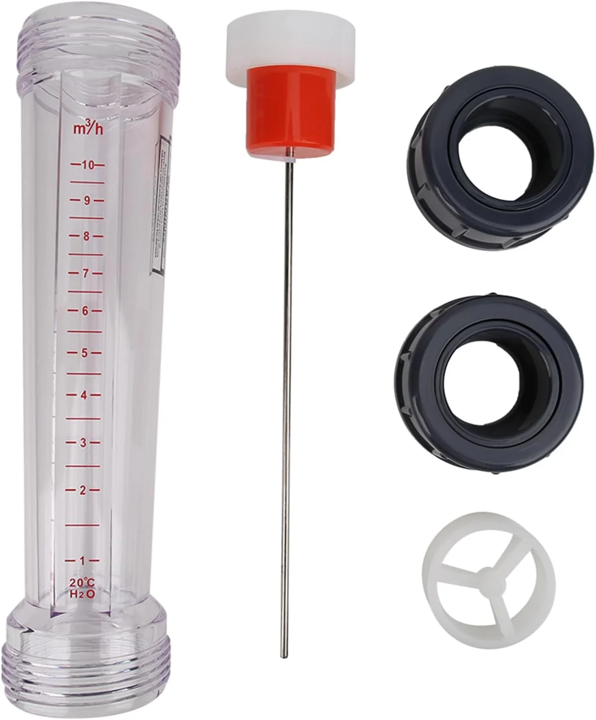 فلومتر مایع لوله پلاستیکی LZS-40 (D)، فلومتر آب با دقت بالا، محدوده 1-10 متر مکعب در ساعت، ابزار اندازه گیری مایع پلاستیکی ABS