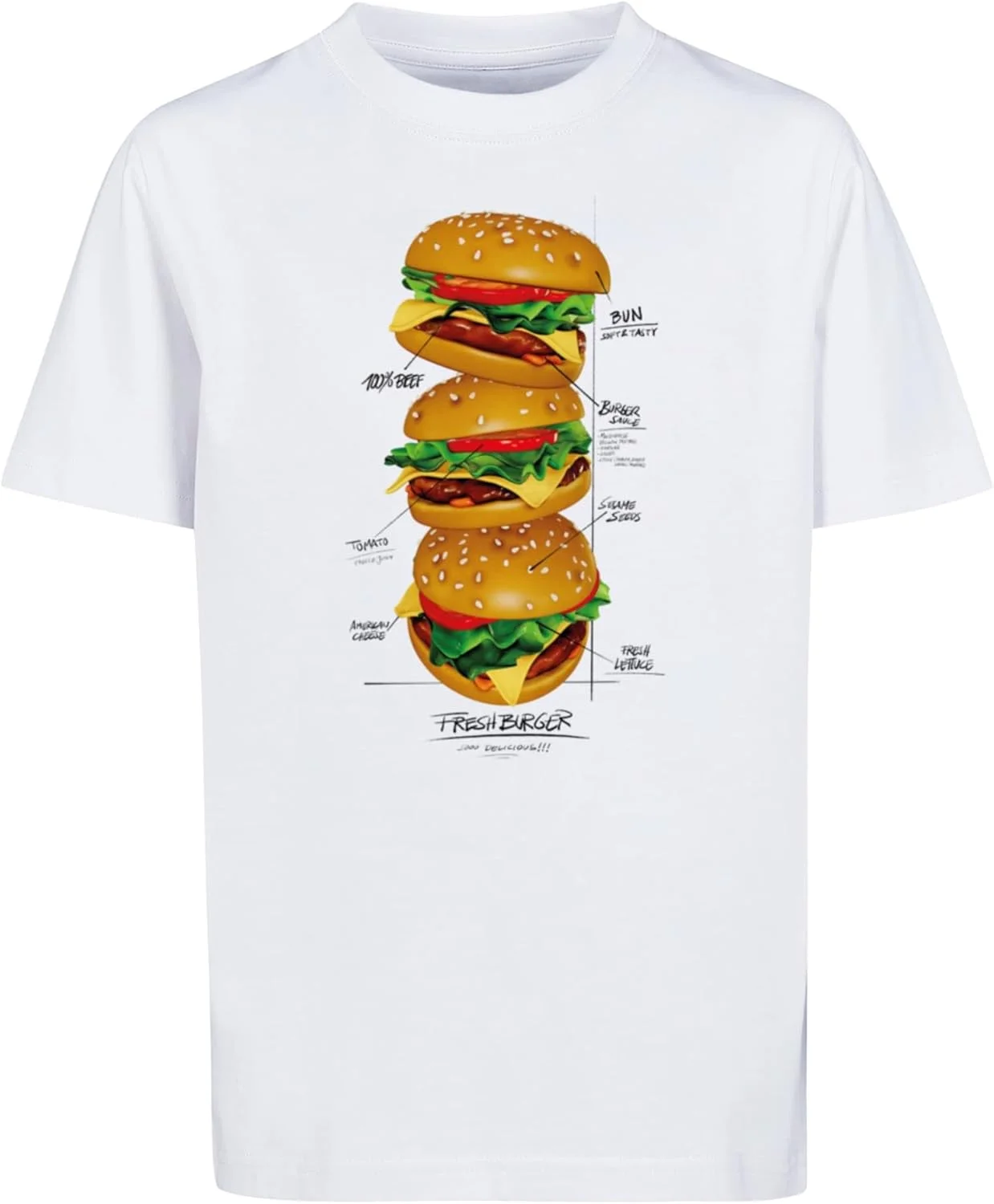 تی شرت مردانه مستر تی مدل Mtk259-kids Triple Burger (تک عددی)
