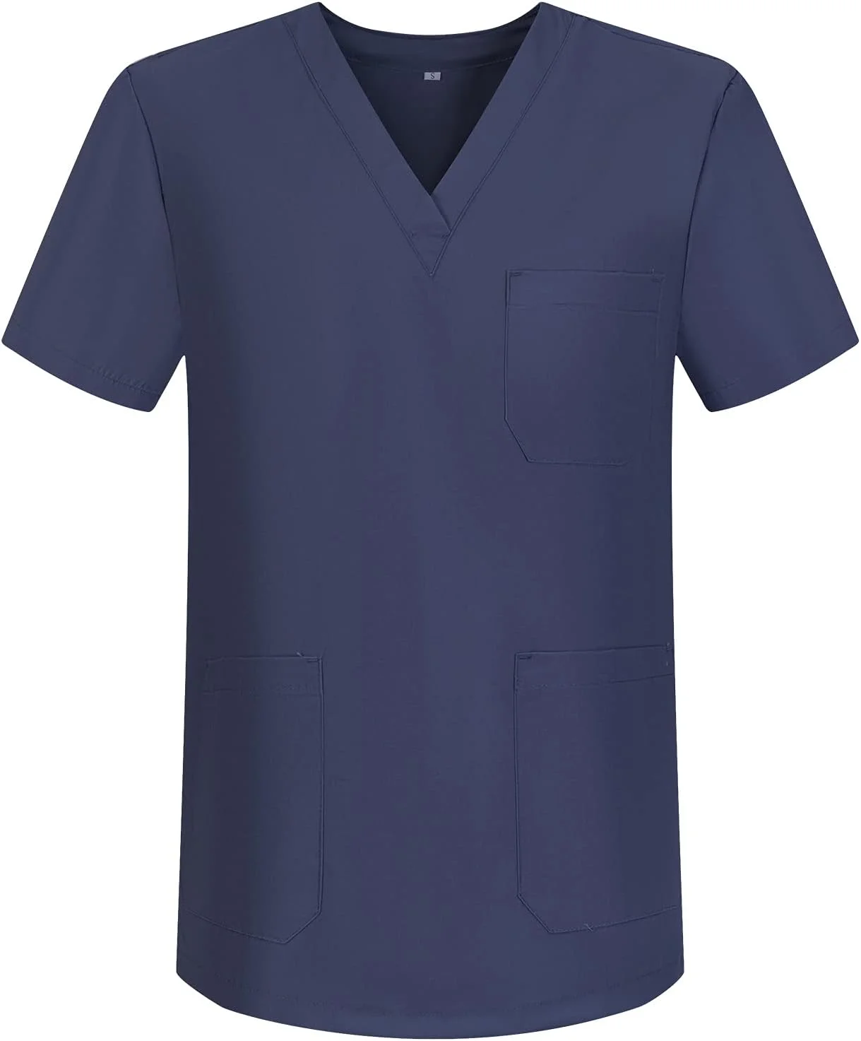 MISEMIYA - بلوز اسکراب یونیفرم پزشکی یقه هفت مدل BZ-6801، خاکستری 68، سایز S