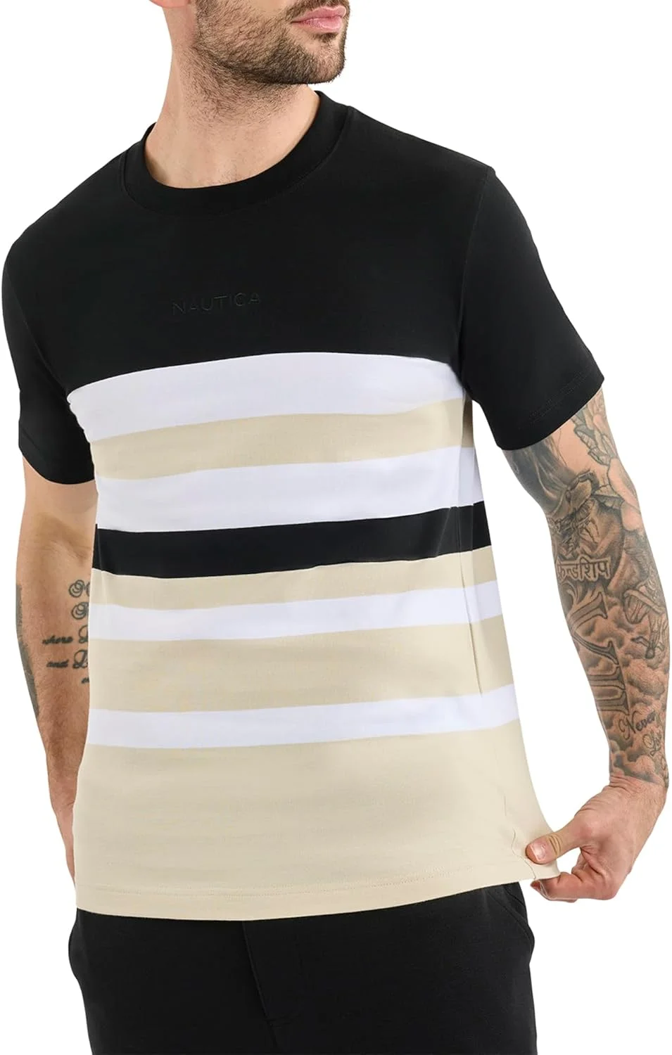 تی شرت کلاسیک مردانه ناتیکا مدل N1R02981_Black_OD