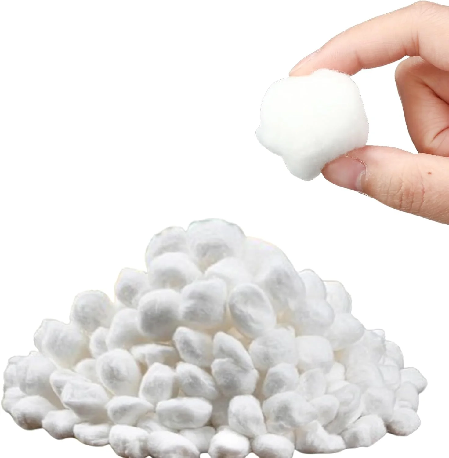 توپک های پنبه ای کوچک سفید و نرم 200 عددی - مناسب برای صورت، پاک کننده لاک ناخن، پاک کردن آرایش، صورت و گوش ها