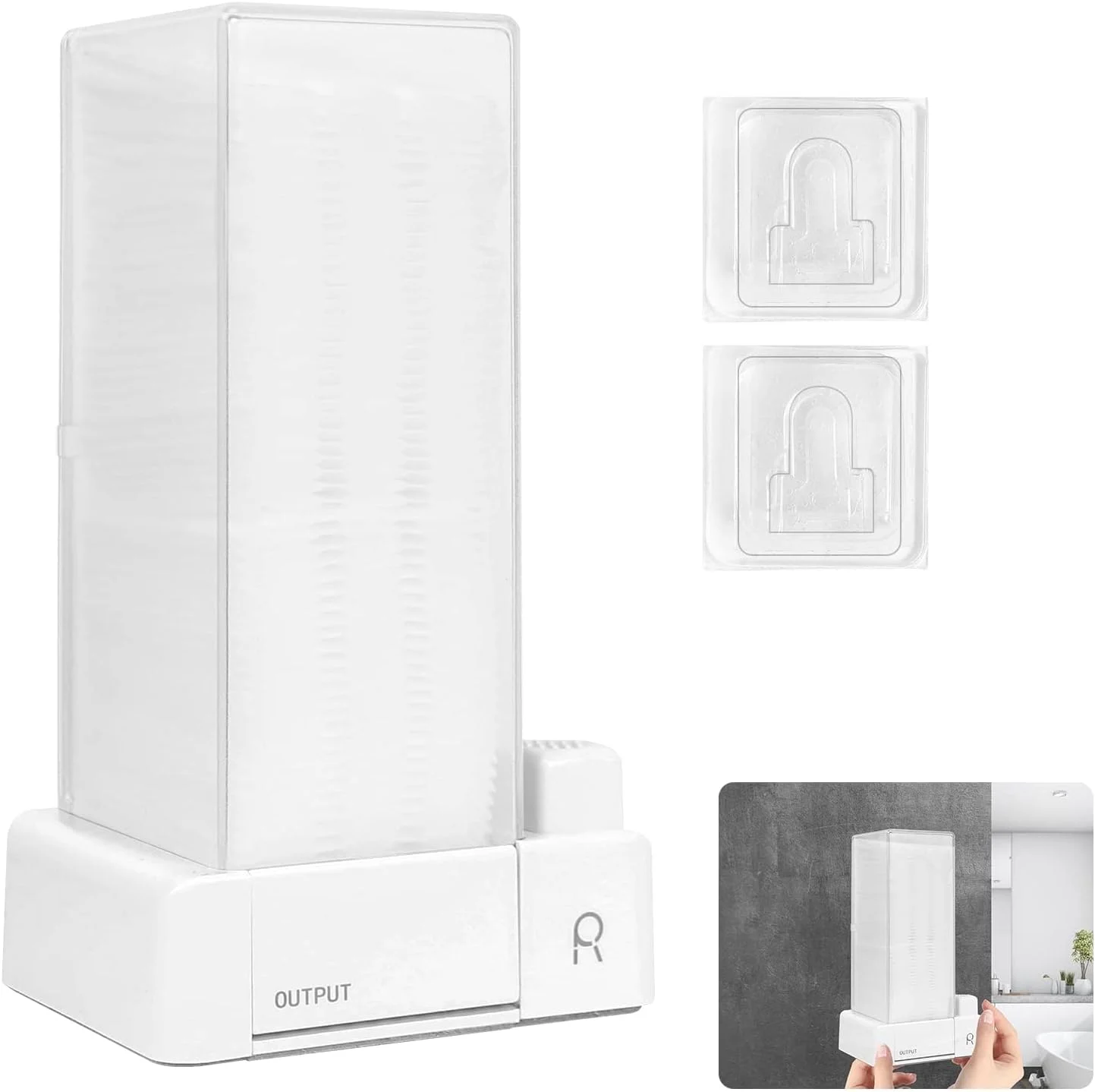 جا پدی پنبه ای اتوماتیک Azonee، جاذب پد آرایشی مربعی فشاری، پخش کننده آسان برای نگهداری، قفسه نمایش پد پنبه ای آرایشی، شامل 55 پد پنبه ای