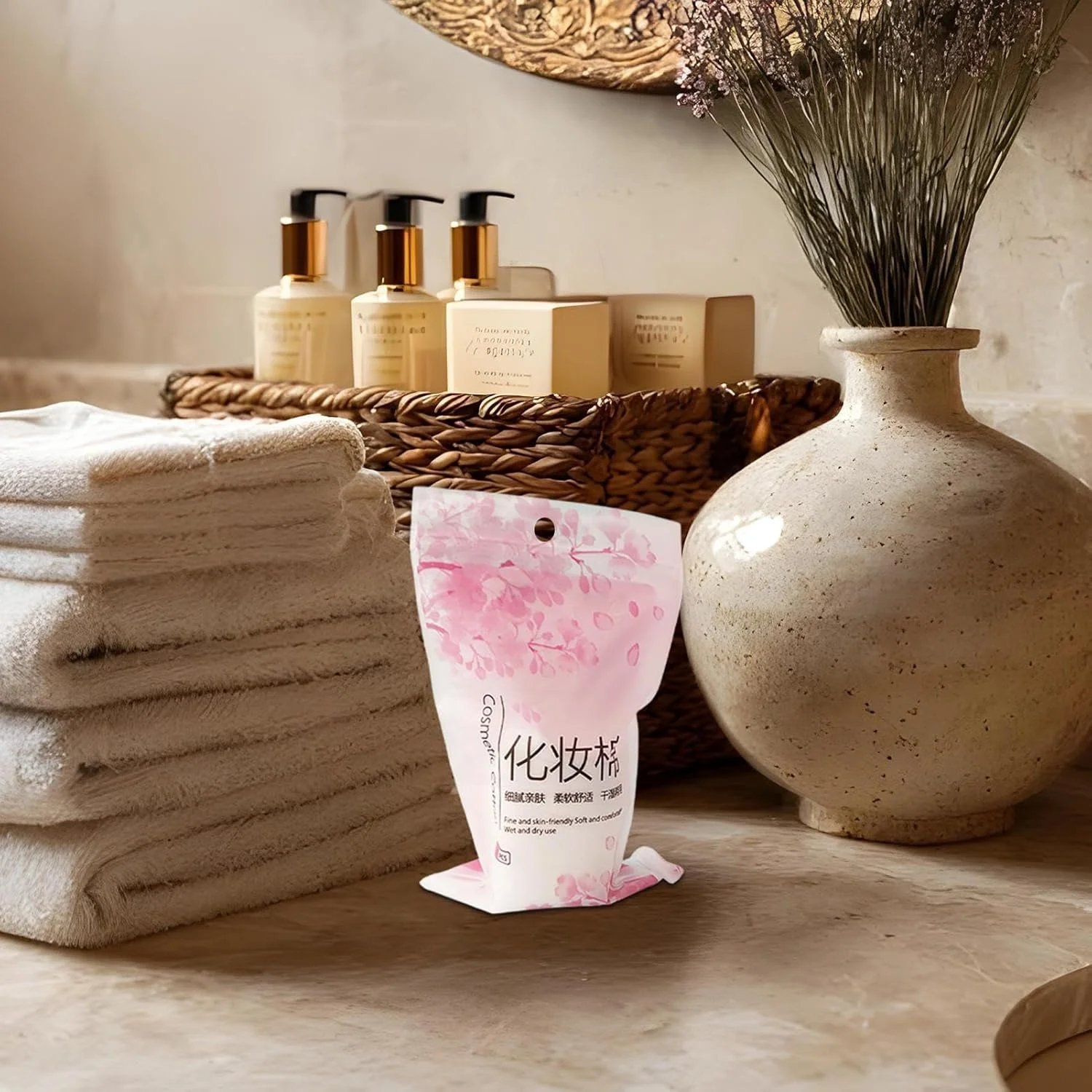 پدهای پاک کننده آرایش | پدهای پنبه ای | پدهای نرم و لطیف، دستمال مرطوب های قابل شستشو و سازگار با پوست برای مراقبت از چشم، مناسب برای دختران، مسافرت و منزل