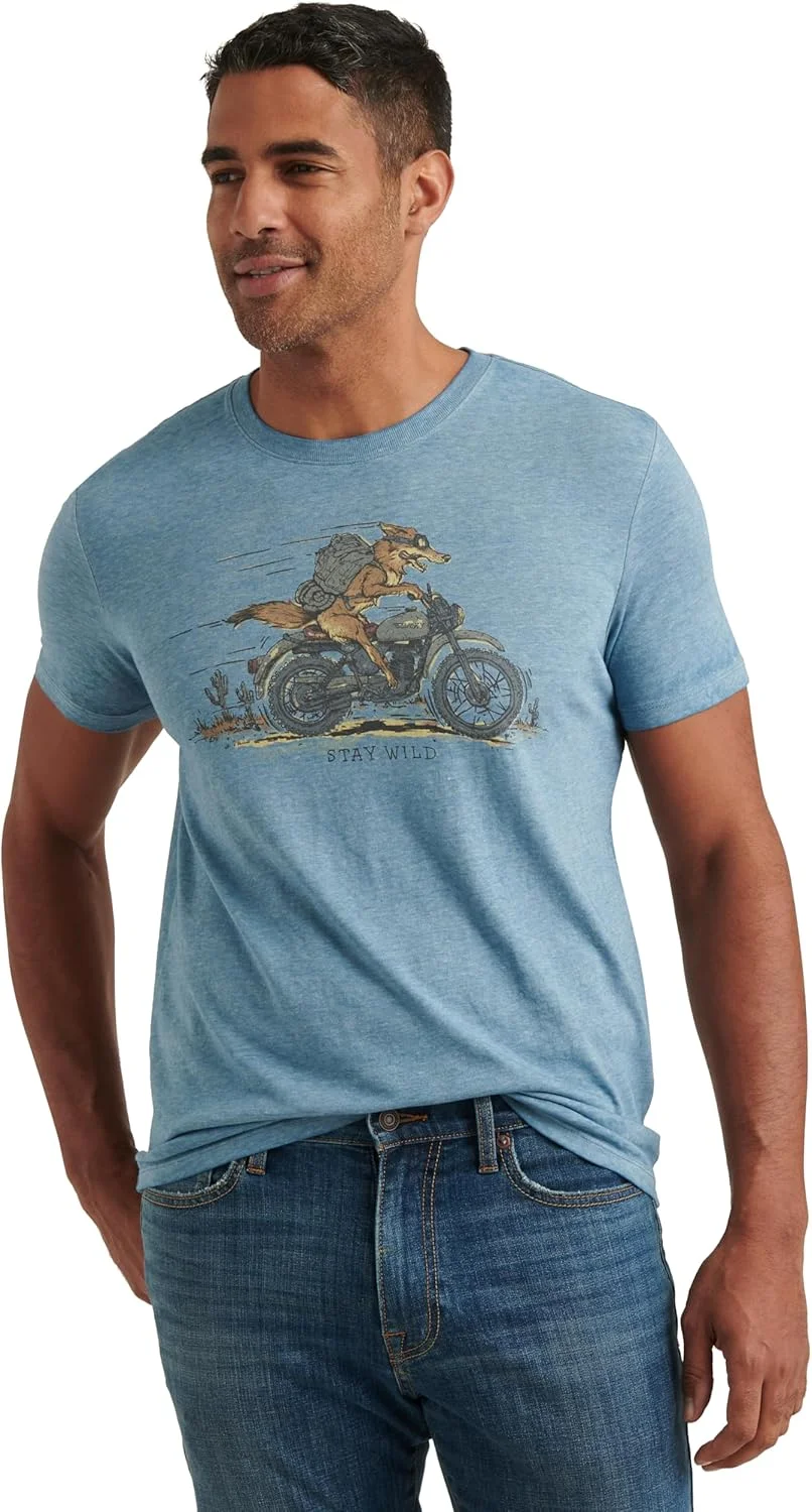 تی‌شرت آستین کوتاه مردانه Lucky Brand طرح یقه گرد Coyote Rider