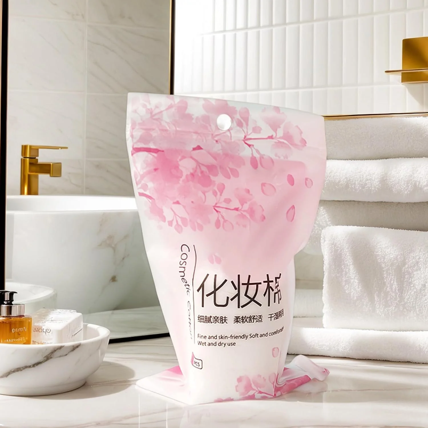 پدهای پاک کننده صورت، پدهای پاک کننده آرایش صورت - پدهای گرد نرم، دستمال مرطوب های قابل شستشو و سازگار با پوست برای مراقبت از چشم، مناسب برای دختران، مسافرت و منزل