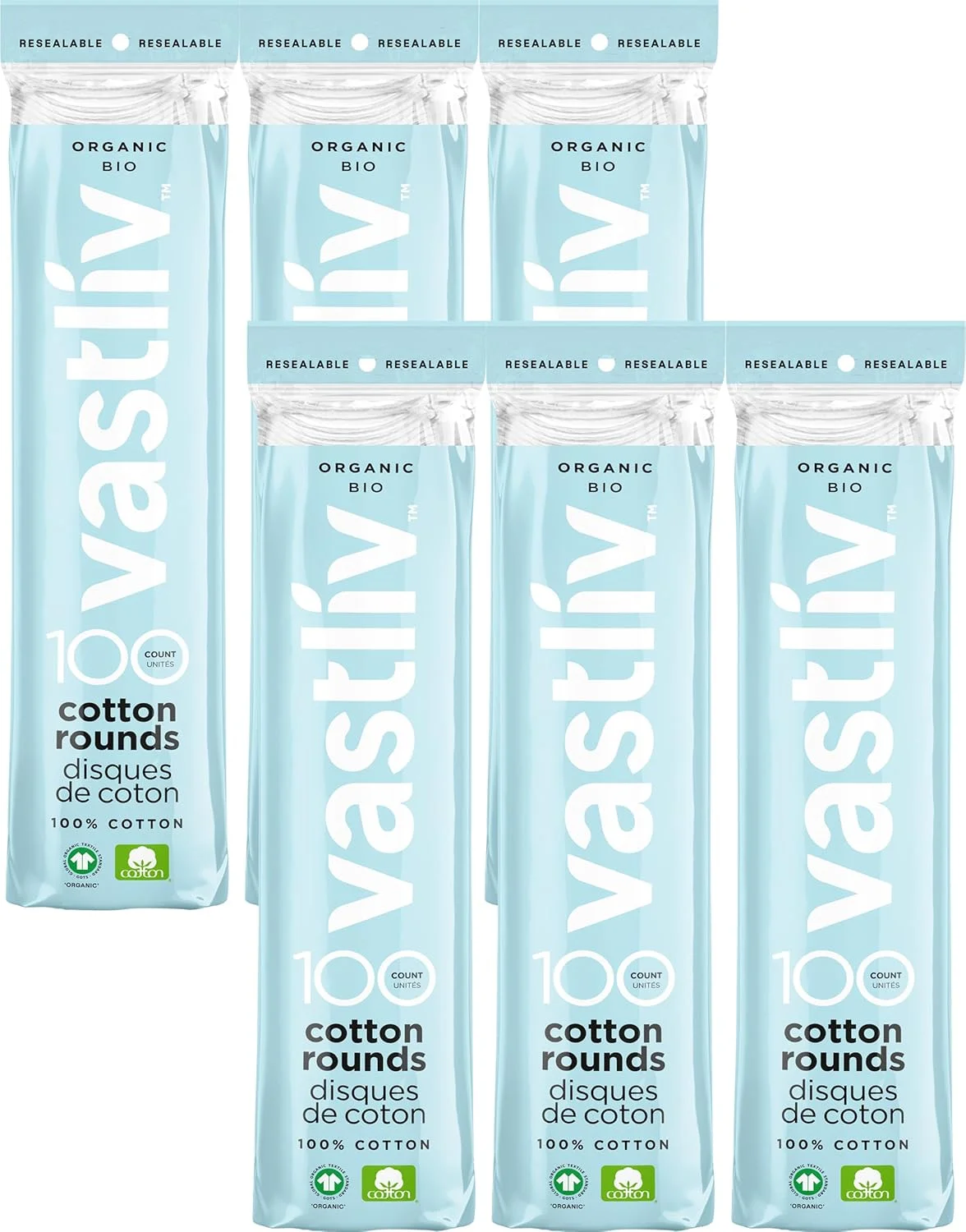 پدهای پنبه ای ارگانیک (600 عدد) پد پاک کننده آرایش، ضد حساسیت، بدون پرز | 100% پنبه خالص