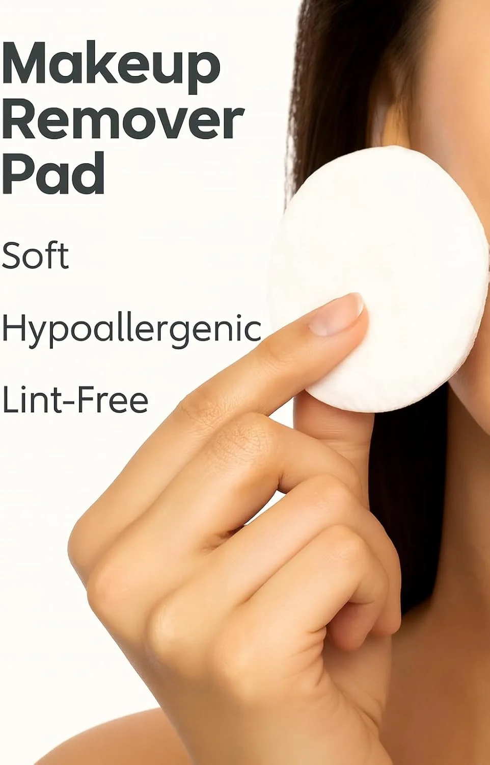 پدهای پنبه ای ارگانیک (600 عدد) پد پاک کننده آرایش، ضد حساسیت، بدون پرز | 100% پنبه خالص