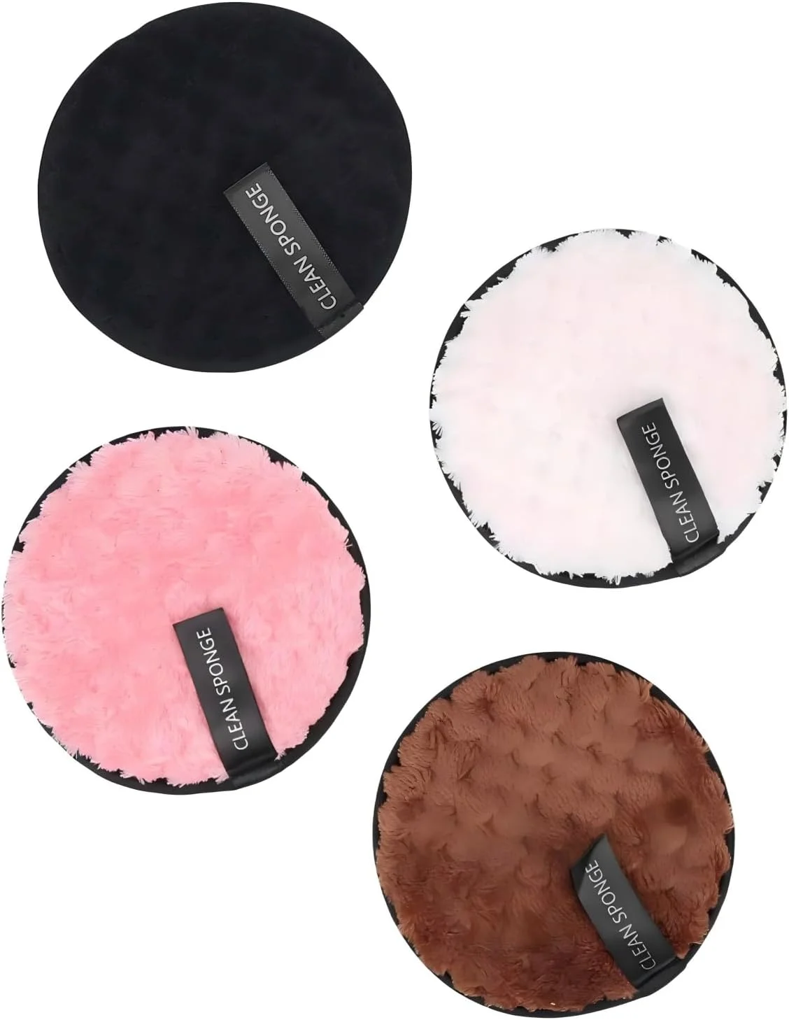 پدهای پاک کننده آرایش میکروفایبر نرم، قابل استفاده مجدد و شستشو - بسته 4 عددی، مناسب برای انواع پوست، پاک کننده آرایش غلیظ، پارچه های پاک کننده صورت بدون مواد شیمیایی