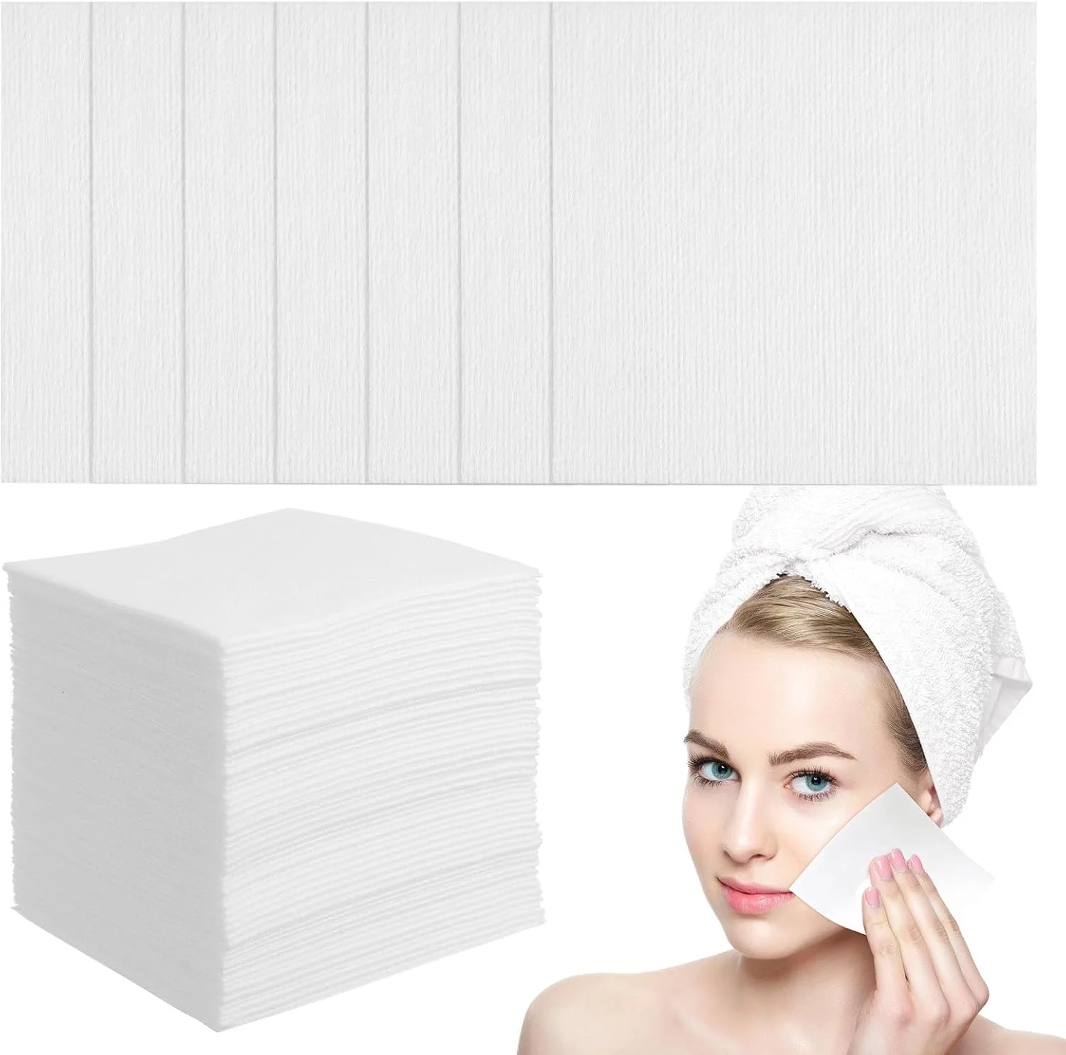 200 عدد پد پاک کننده آرایش - پدهای پاک کننده صورت 9 سانتی متری چند بار مصرف، دستمال مرطوب غیر بافته شده برای مراقبت روزانه از پوست