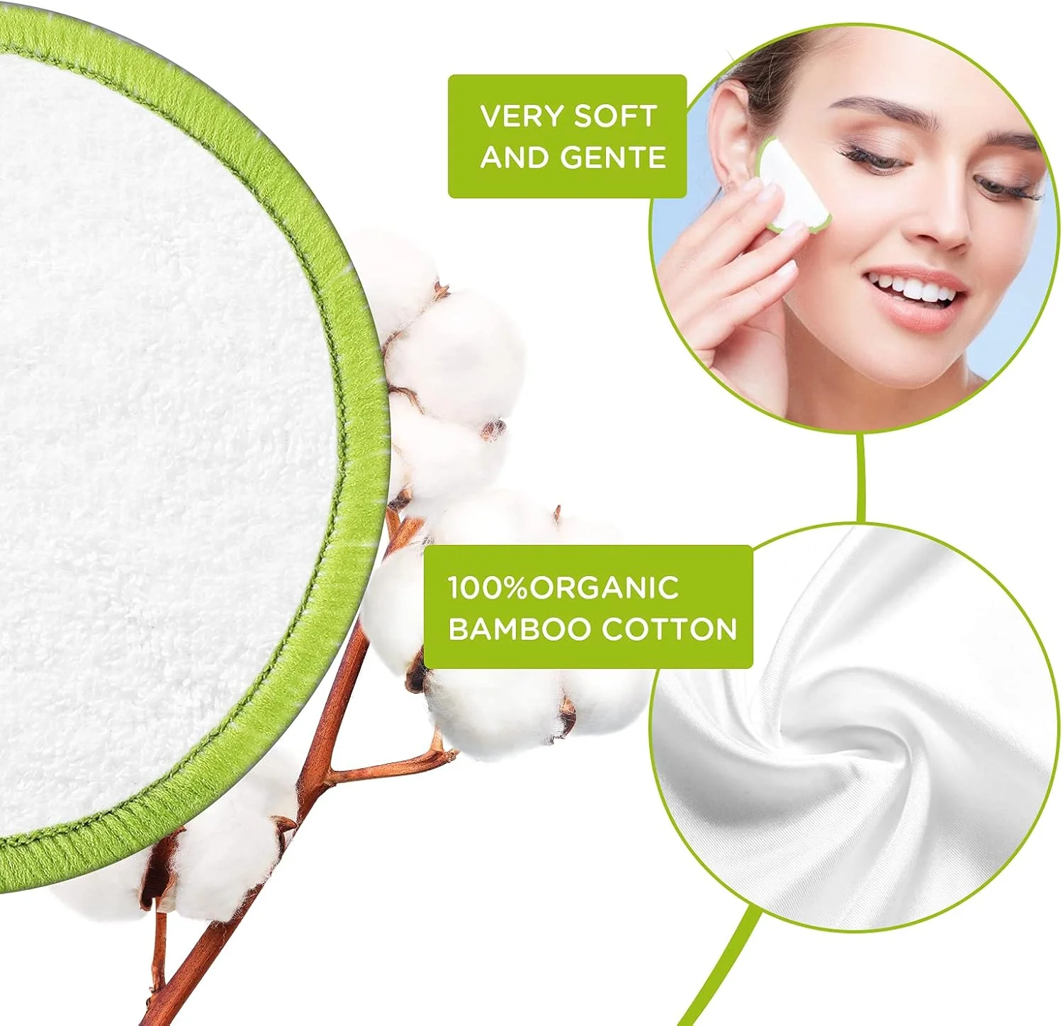 پدهای پاک کننده آرایش صورت قابل استفاده مجدد 16 عددی، پدهای 100% پنبه ارگانیک، دستمال مرطوب پاک کننده صورت، پارچه پنبه ای گرد قابل شستشو با کیسه توری لباسشویی و جعبه فلزی شیک مناسب برای بزرگسالان و کودکان