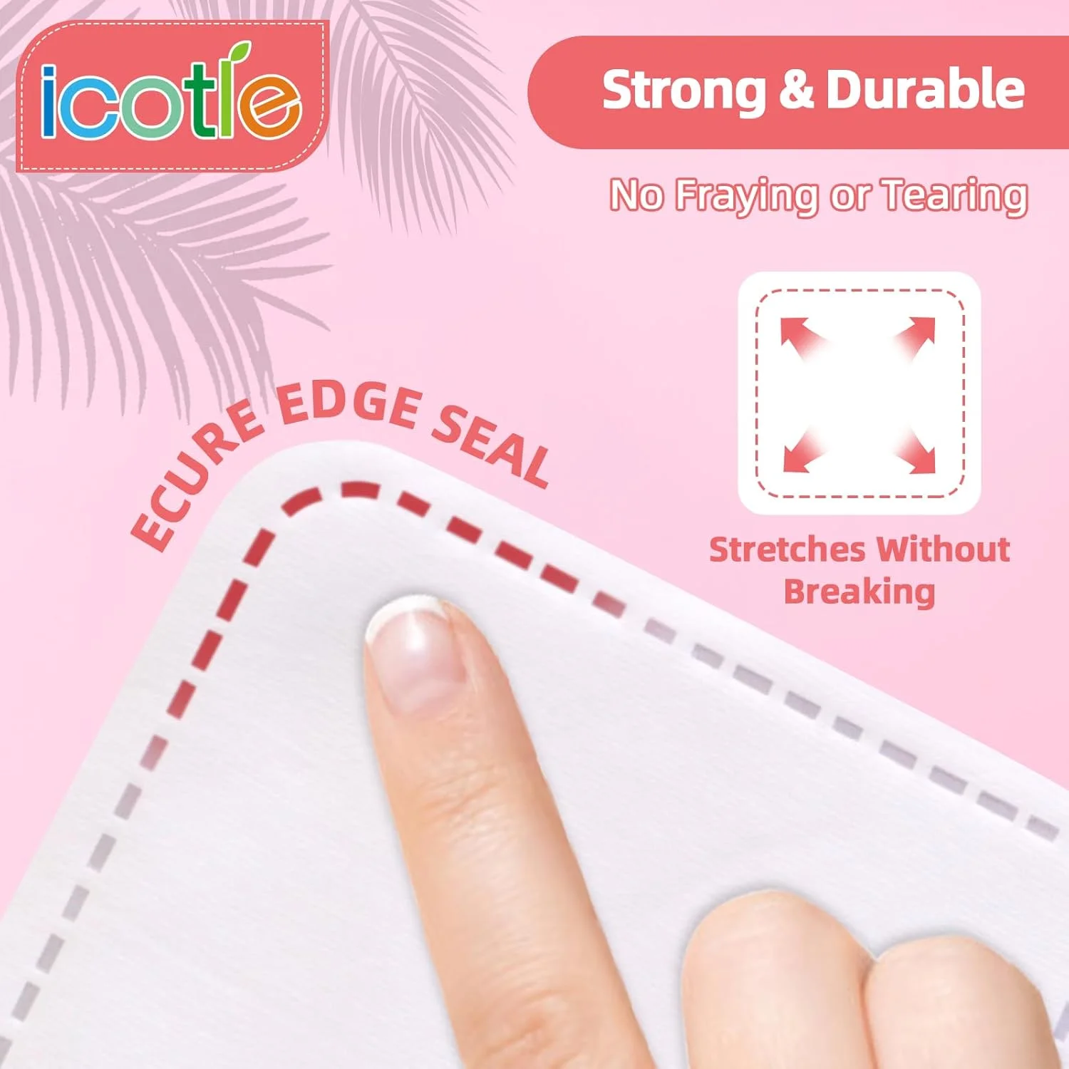 پدهای پنبه ای چشم ایکاتل 200 عددی، 100% پنبه فوق العاده نرم، پدهای پنبه ای مربعی، فناوری فیزیکی خالص اسپانلس، پدهای پاک کننده آرایش برای پاکسازی صورت برای انواع پوست