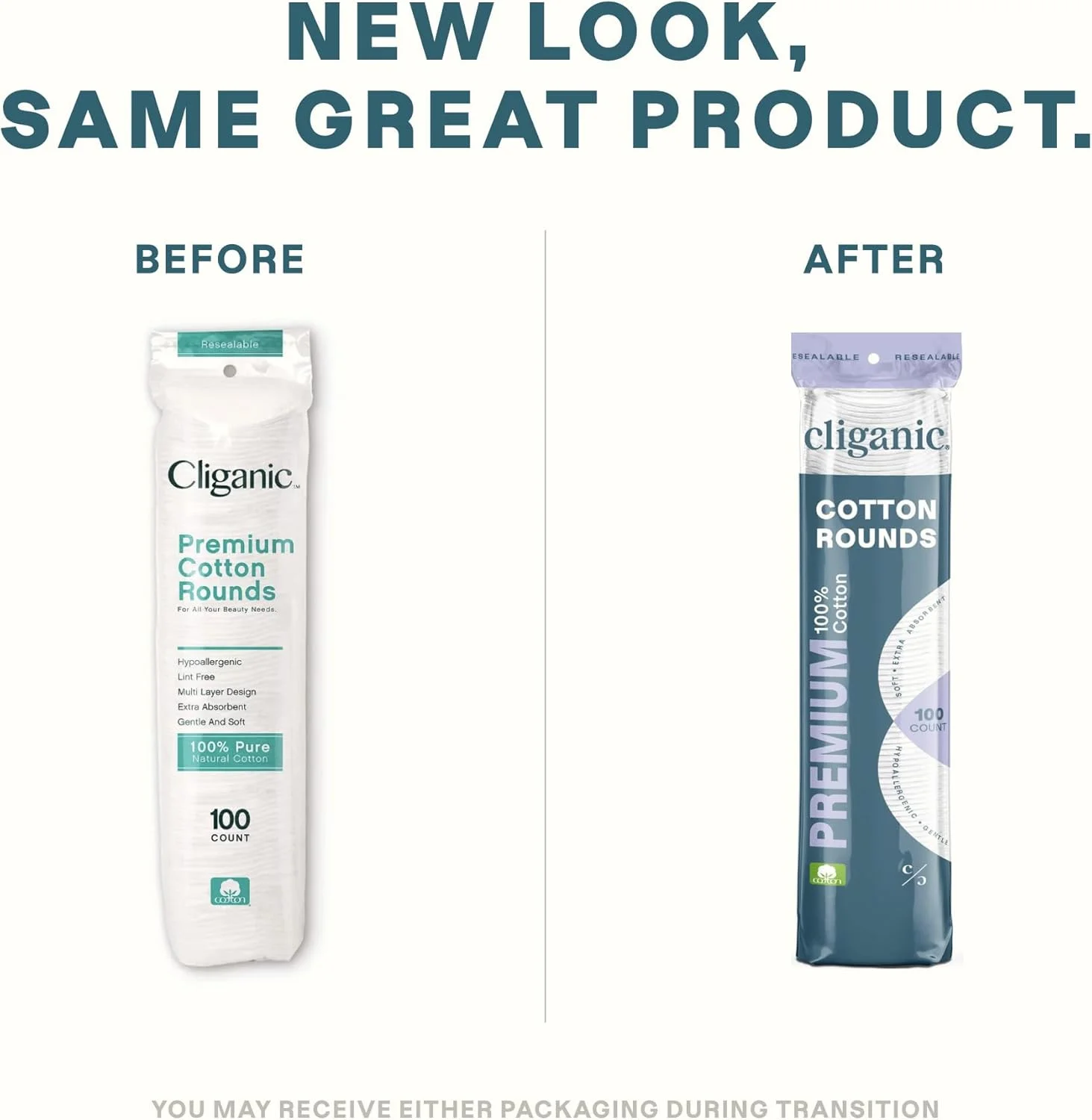 پدهای پنبه‌ای ممتاز کلیگانیک برای صورت (600 عدد) | پدهای پاک کننده آرایش، ضد حساسیت، بدون پرز | 100% پنبه خالص