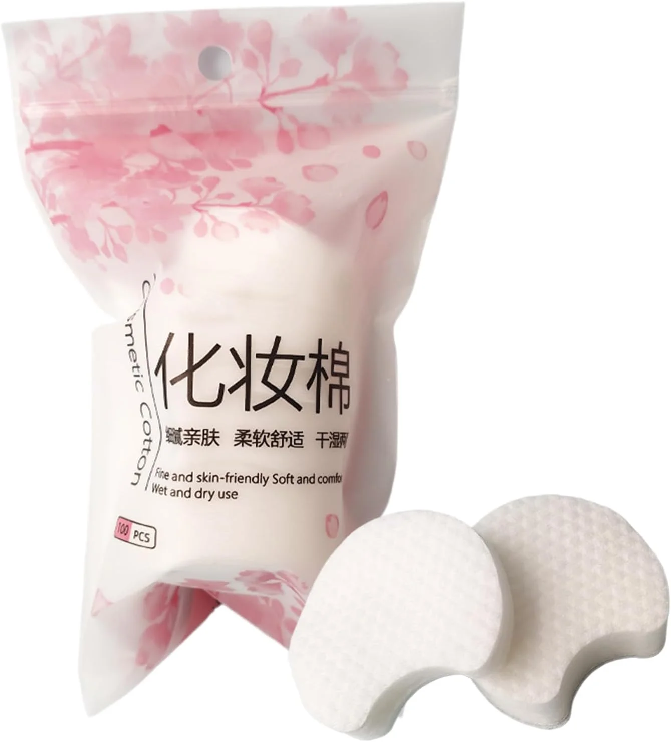 پدهای پنبه ای صورت، پدهای پاک کننده آرایش صورت - پدهای گرد نرم، دستمال مرطوب های قابل شستشو و سازگار با پوست برای مراقبت از چشم، مناسب برای دختران، مسافرت و منزل