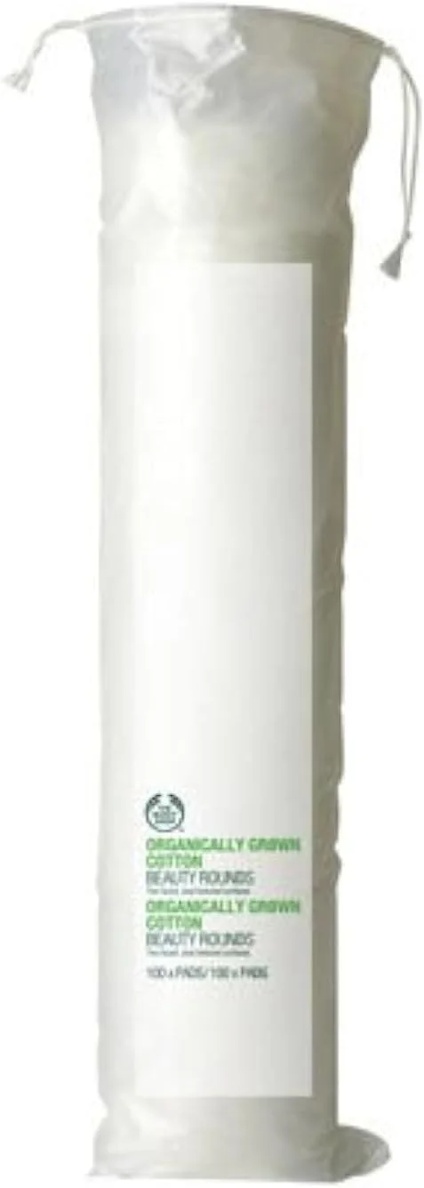 پدهای پنبه ای دو طرفه The Body Shop x100 ساخته شده از 100% پنبه ارگانیک، پدهای پنبه ای با بافت، پدهای پاک کننده آرایش، پدهای پنبه ای، پدهای پنبه ای چشم