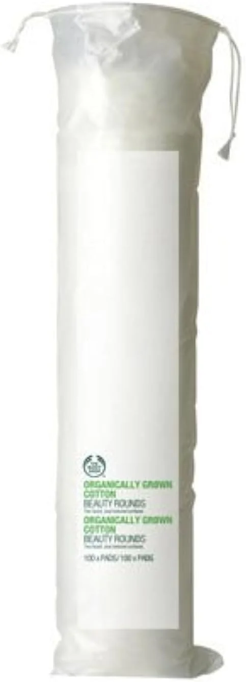 پدهای پنبه ای دو طرفه The Body Shop x100 ساخته شده از 100% پنبه ارگانیک، پدهای پنبه ای با بافت، پدهای پاک کننده آرایش، پدهای پنبه ای، پدهای پنبه ای چشم