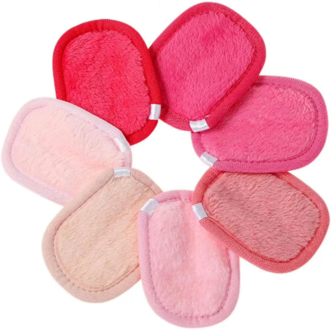 پد پاک کننده آرایش فیبر بامبو [6 در 1]، سینی پنبه ای، پد پاک کننده آرایش قابل شستشو، جنس فیبر بامبو انعطاف پذیر، قابل شستشو، قابل استفاده مجدد، ضد باکتری (صورتی، 6 در 1)