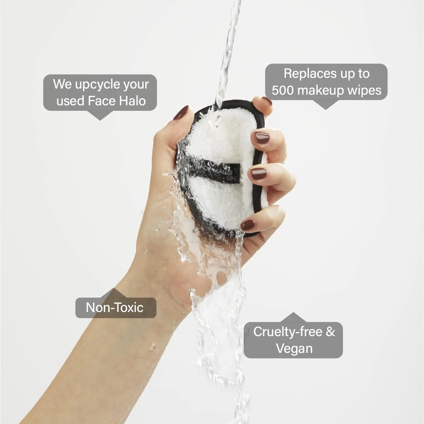 پد پاک کننده آرایش صورت هالو اورجینال، سازگار با محیط زیست، قابل استفاده مجدد، مناسب برای افراد وگان، سفید، بسته 3 عددی (بسته 1 عددی)