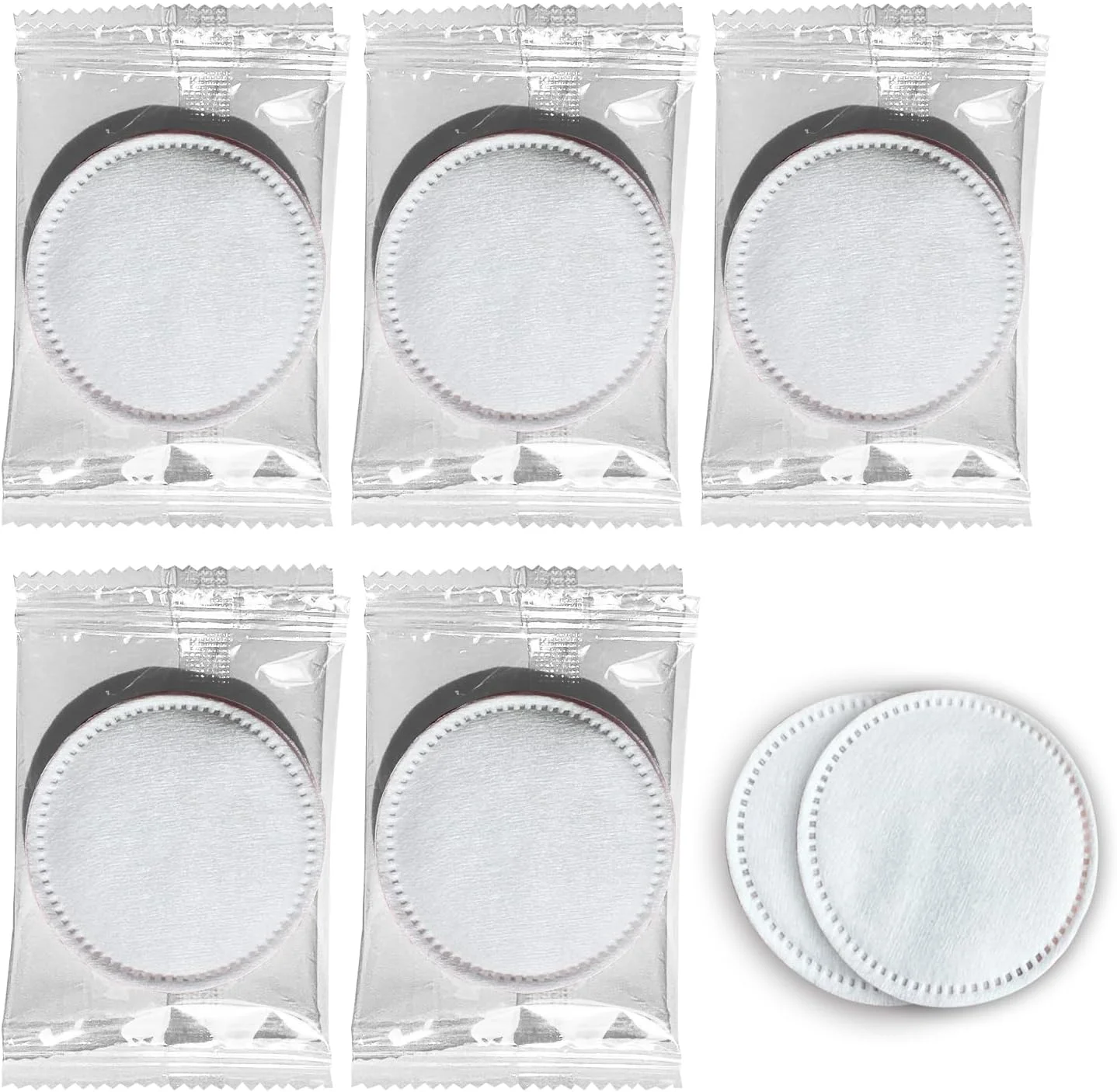 ۱۰۰ بسته پد پنبه ای، پدهای پنبه ای بسته بندی شده تکی، سایز مسافرتی، پدهای پاک کننده آرایش برای چشم، لاک ناخن، پدهای پاک کننده صورت مناسب هتل