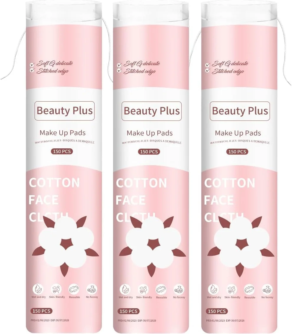 پدهای پنبه ای ارگانیک NALACAL - پدهای پاک کننده آرایش ضد حساسیت و بدون پرز برای پاکسازی صورت، پاک کردن لاک ناخن و پاک کردن آرایش - 450 عدد