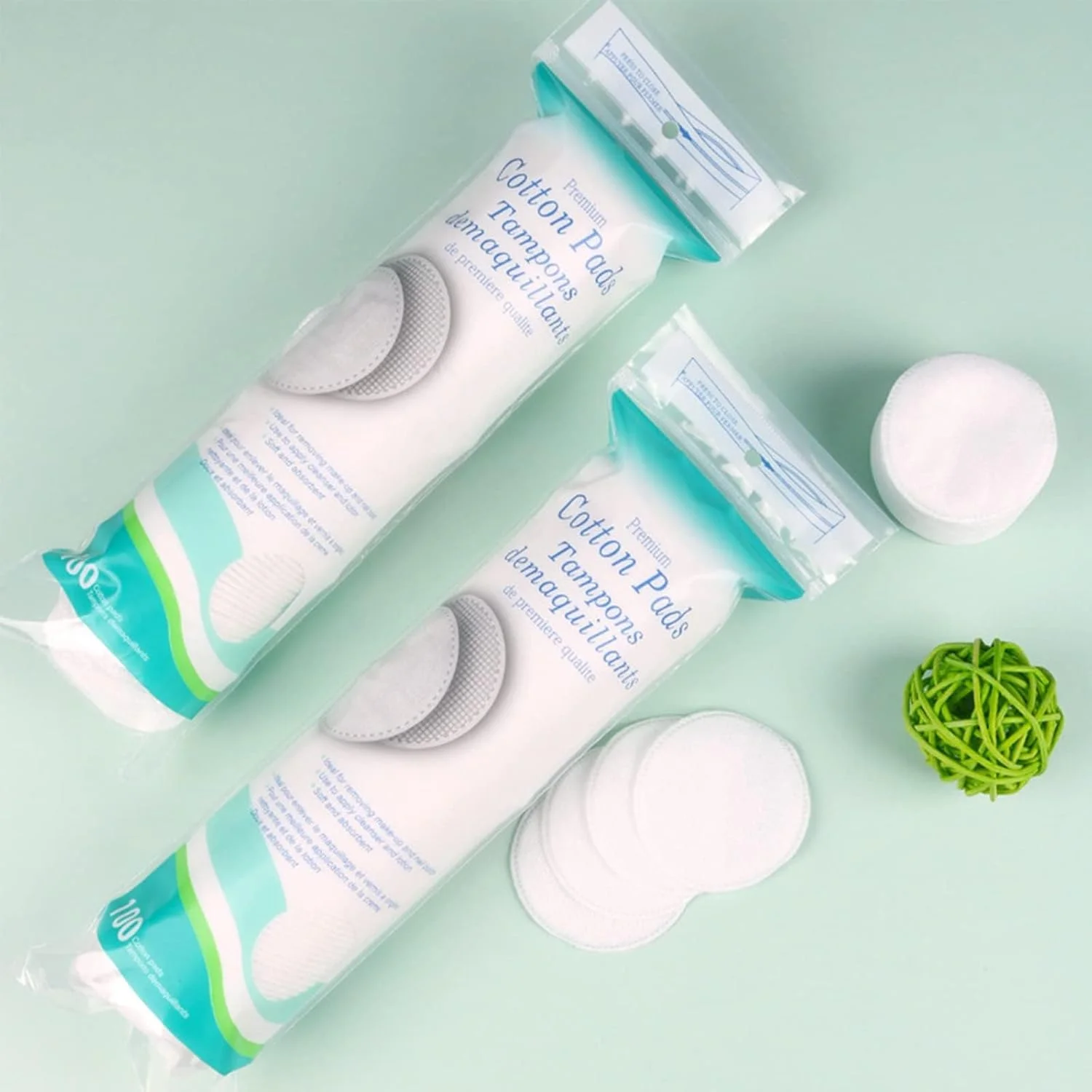 پدهای پنبه ای پاک کننده آرایش خزنه برای صورت، پدهای پنبه ای ممتاز برای صورت، پدهای پاک کننده آرایش، ضد حساسیت، بدون پرز، 100% پدهای پنبه ای خالص برای پاکسازی صورت، تونر صورت، پاک کننده لاک ناخن (بسته 4 عددی)