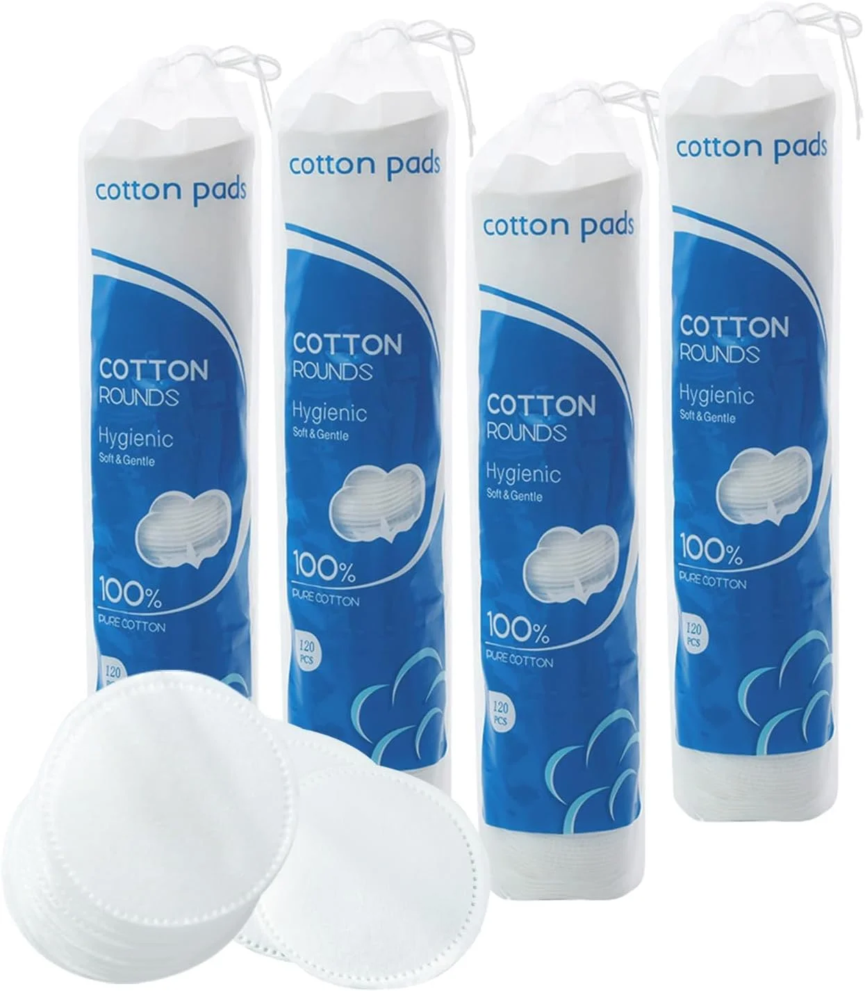پدهای پنبه‌ای نرم و لطیف - 360 عدد پد پنبه‌ای ممتاز برای صورت، 100% پنبه جاذب و بافت‌دار، پدهای پاک‌کننده آرایش - ضد حساسیت
