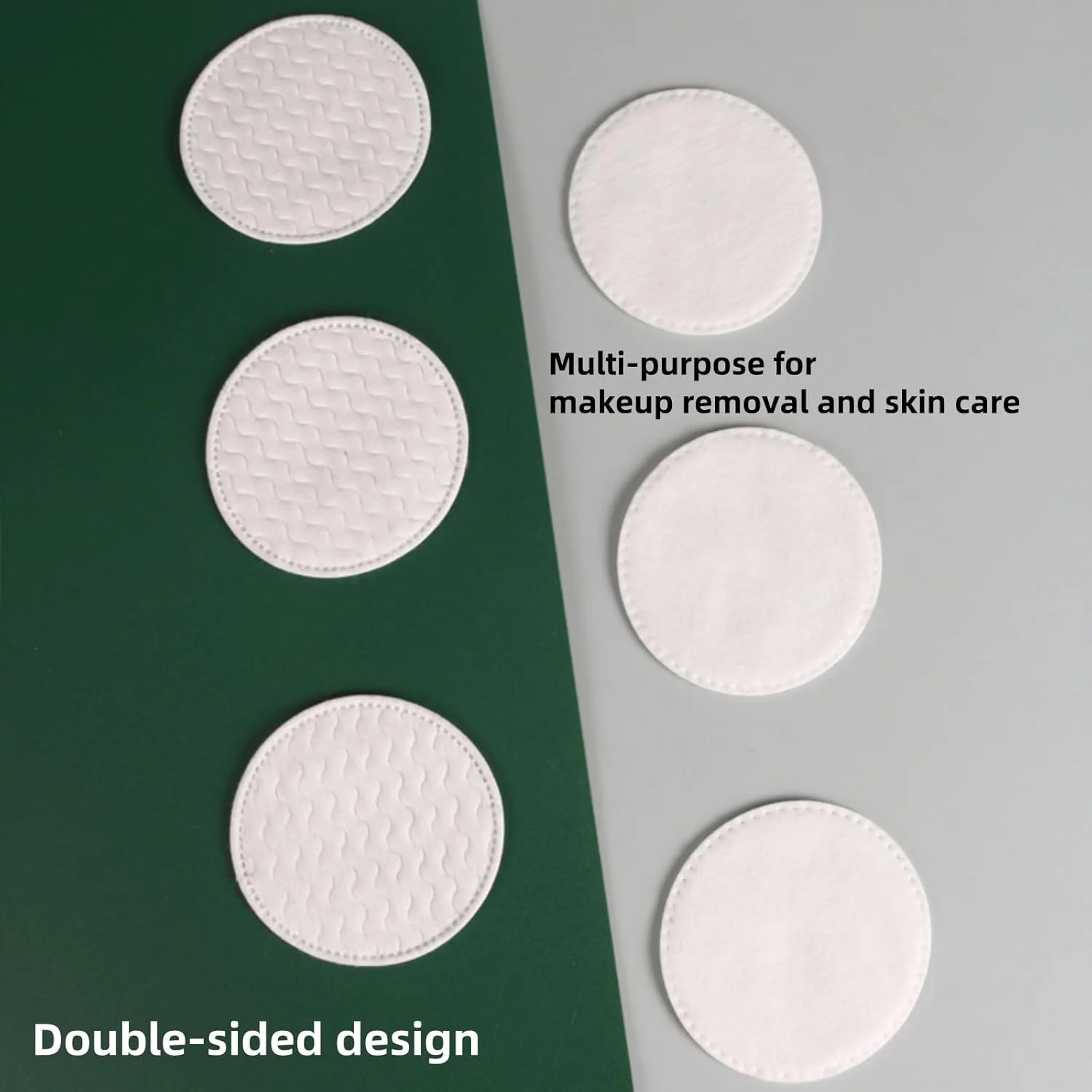 پدهای پنبه ای گرد پاک کننده آرایش، 400 عدد پد پنبه ای خالص دو طرفه فوق العاده ضخیم با موج برجسته برای پاکسازی، لبه های مهر و موم شده 360 درجه برای حفظ رطوبت، برای پاک کردن آرایش و آبرسانی