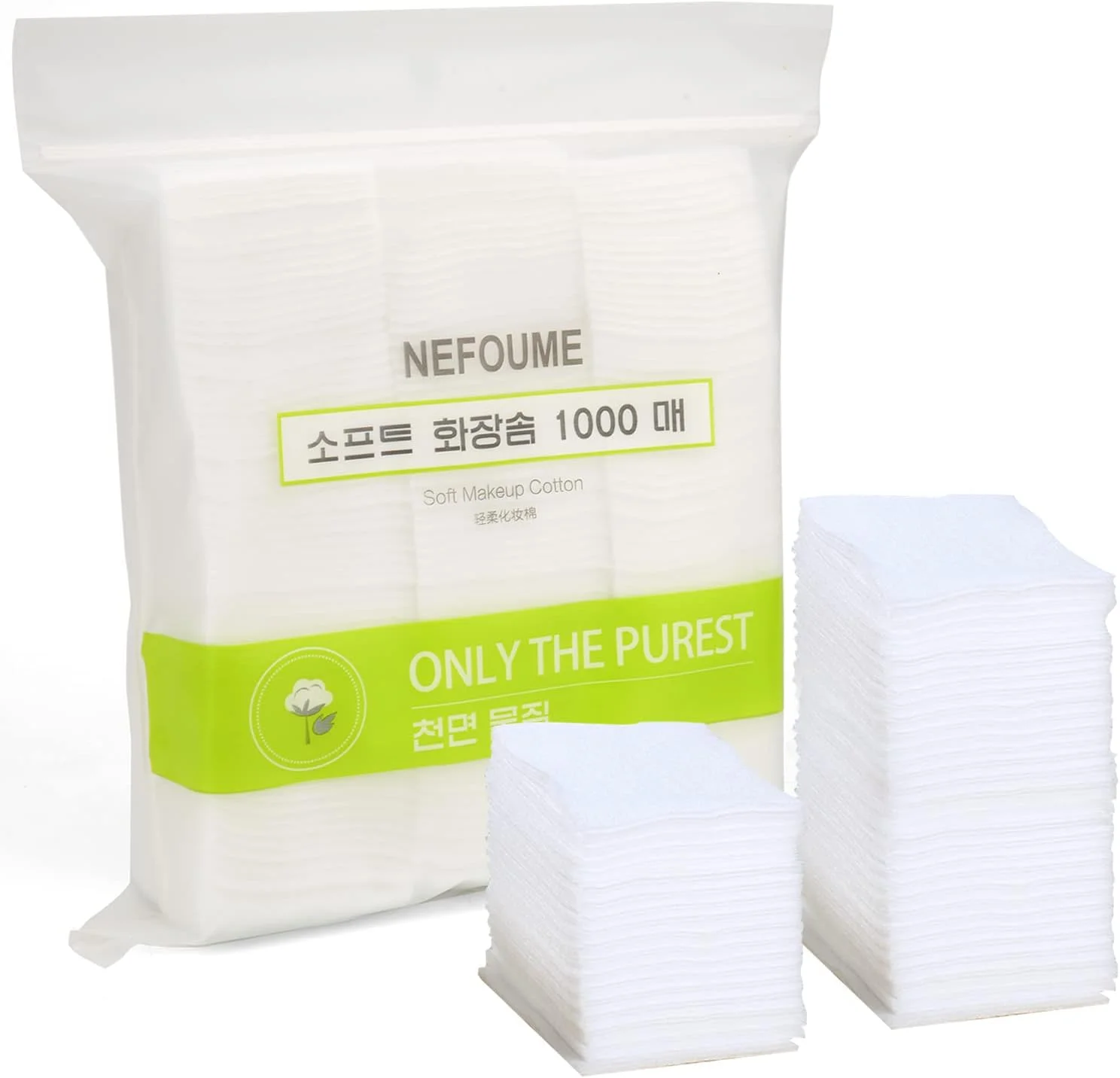 پدهای پنبه ای نازک آرایشی صورت 1000 عددی، پدهای پنبه ای نرم و مربعی پاک کننده لاک ناخن، پدهای پنبه ای پاک کننده آرایش چشم و لب، پنبه غیر بافته، بدون پرز