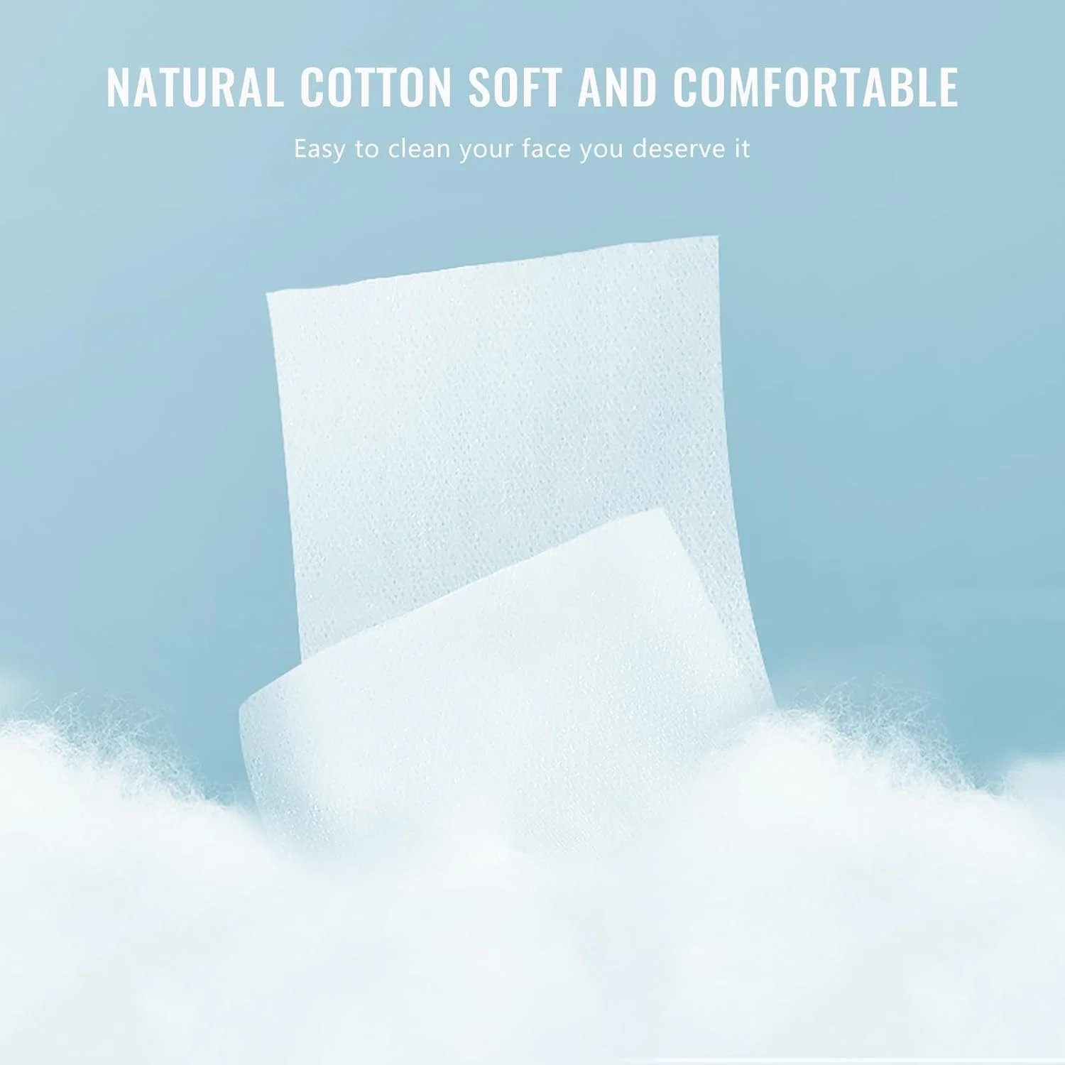 پدهای پنبه ای پاک کننده آرایش NALACAL، 1000 عدد پد آرایشی مربعی غیر بافته شده طبیعی و ممتاز برای صورت، برش نرم برای تونر و محصولات مراقبت از پوست